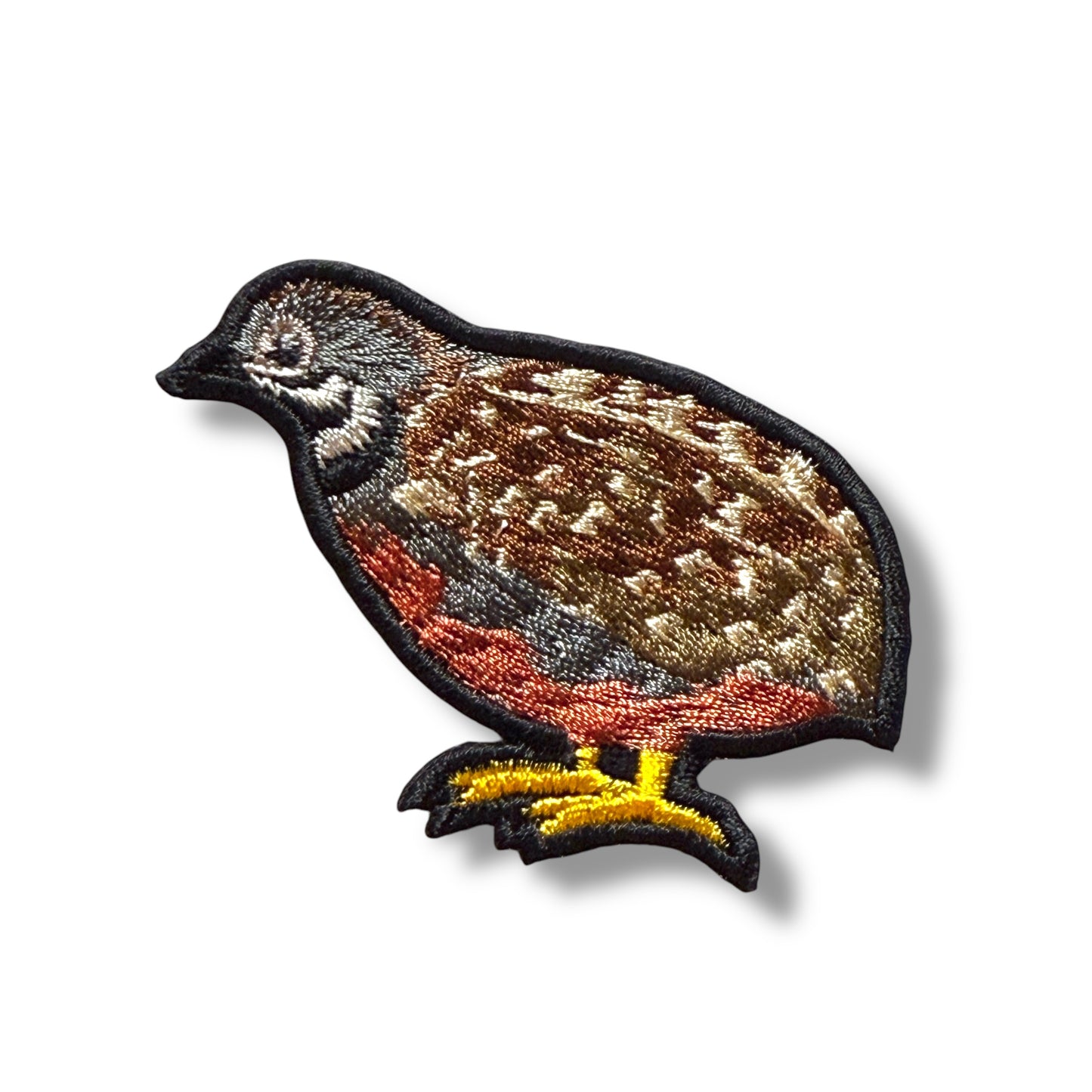 ヒメウズラの刺繍ワッペン