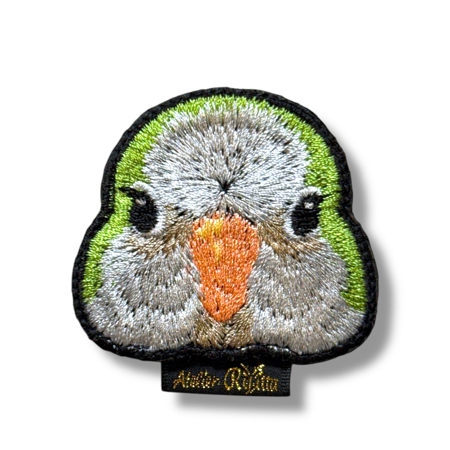 オキナインコの証明写真刺繍ワッペン