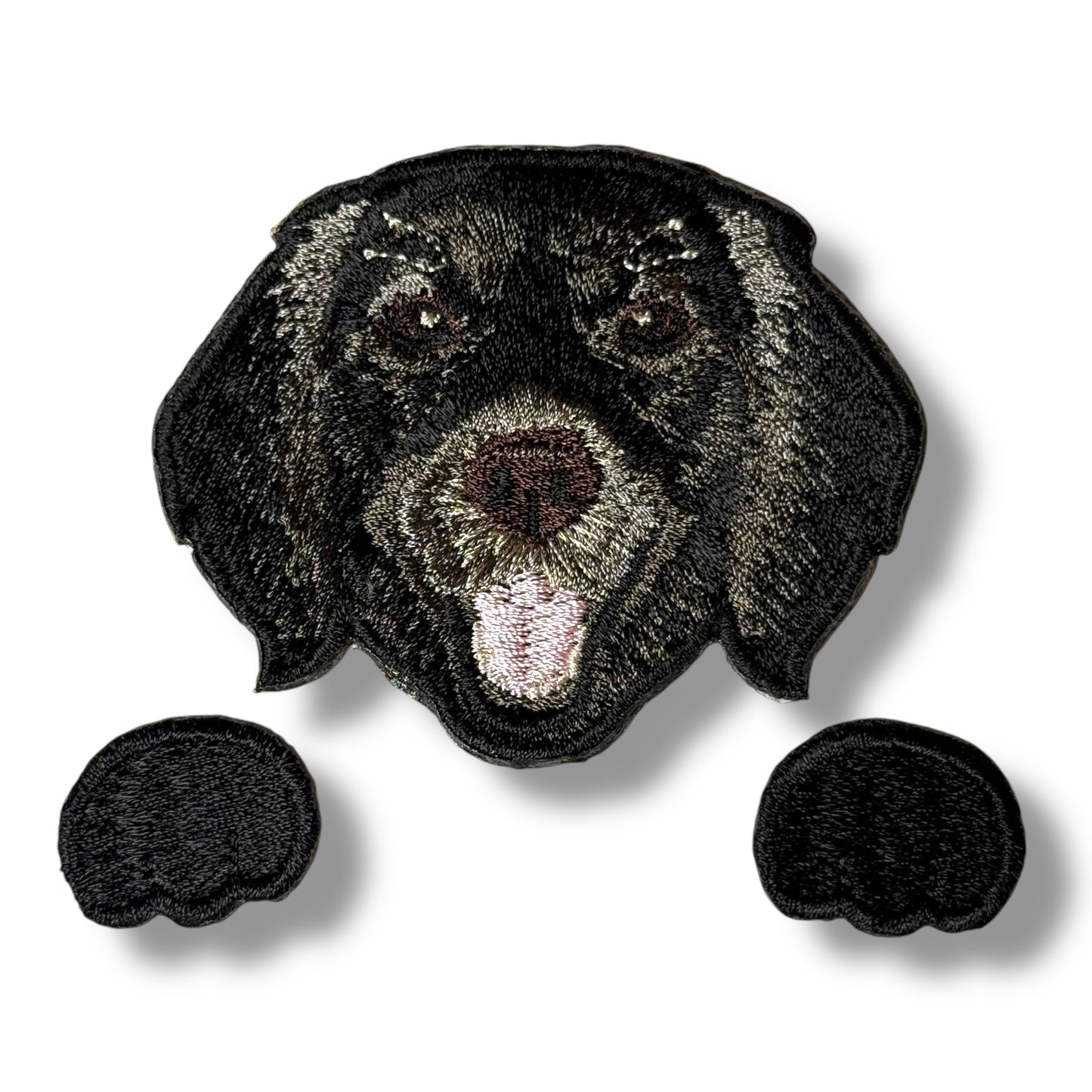 フラットコーデット・レトリバーの刺繍ワッペン