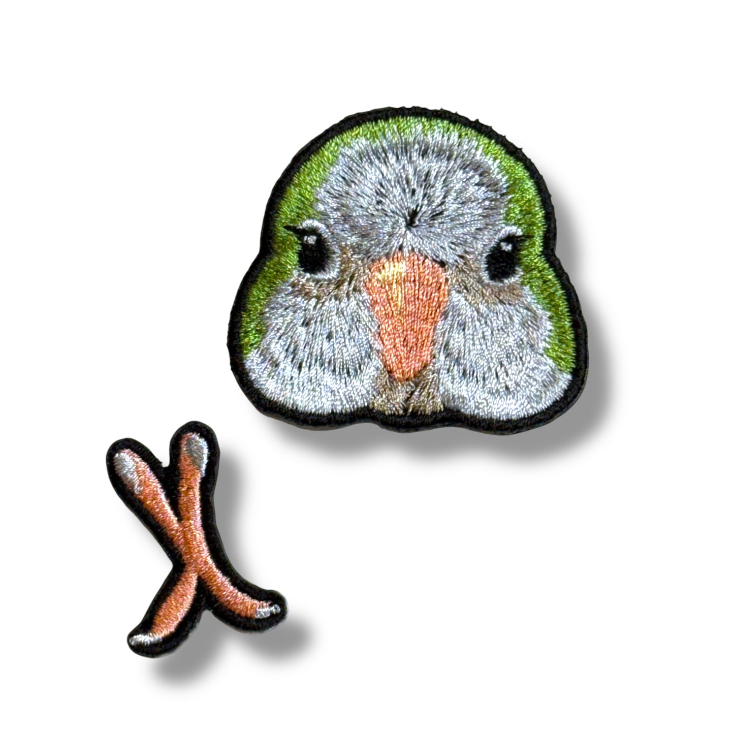 オキナインコの証明写真刺繍ワッペン