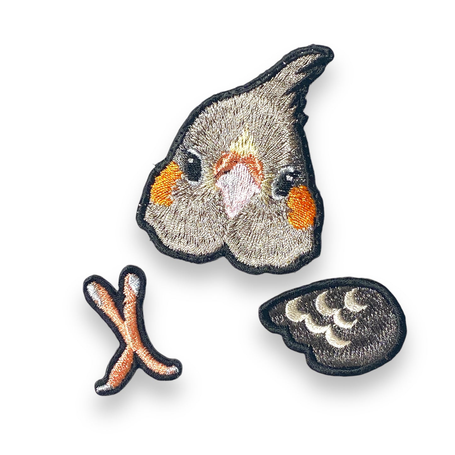 オカメインコの証明写真刺繍ワッペン(ノーマルメス)