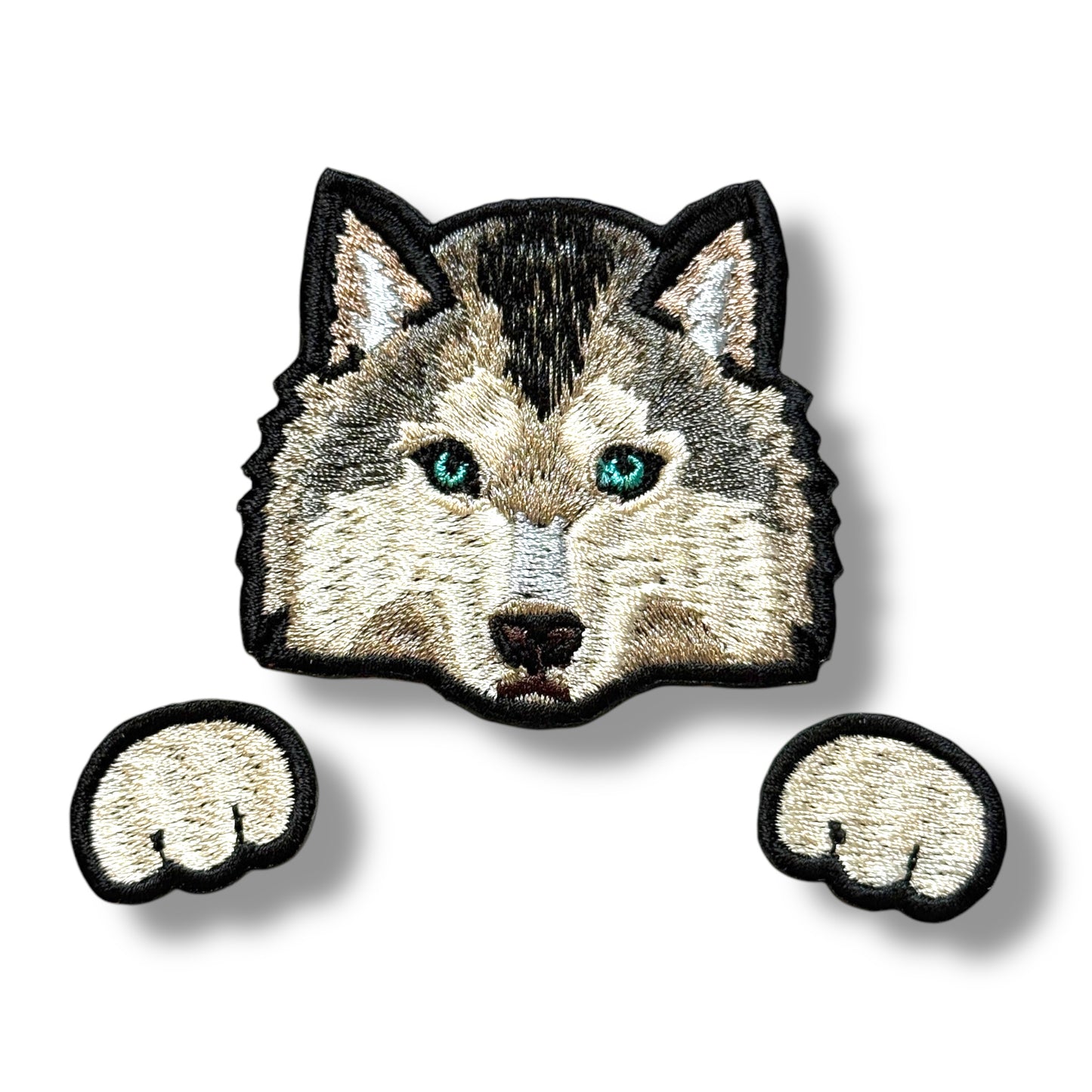 シベリアンハスキーの刺繍ワッペン