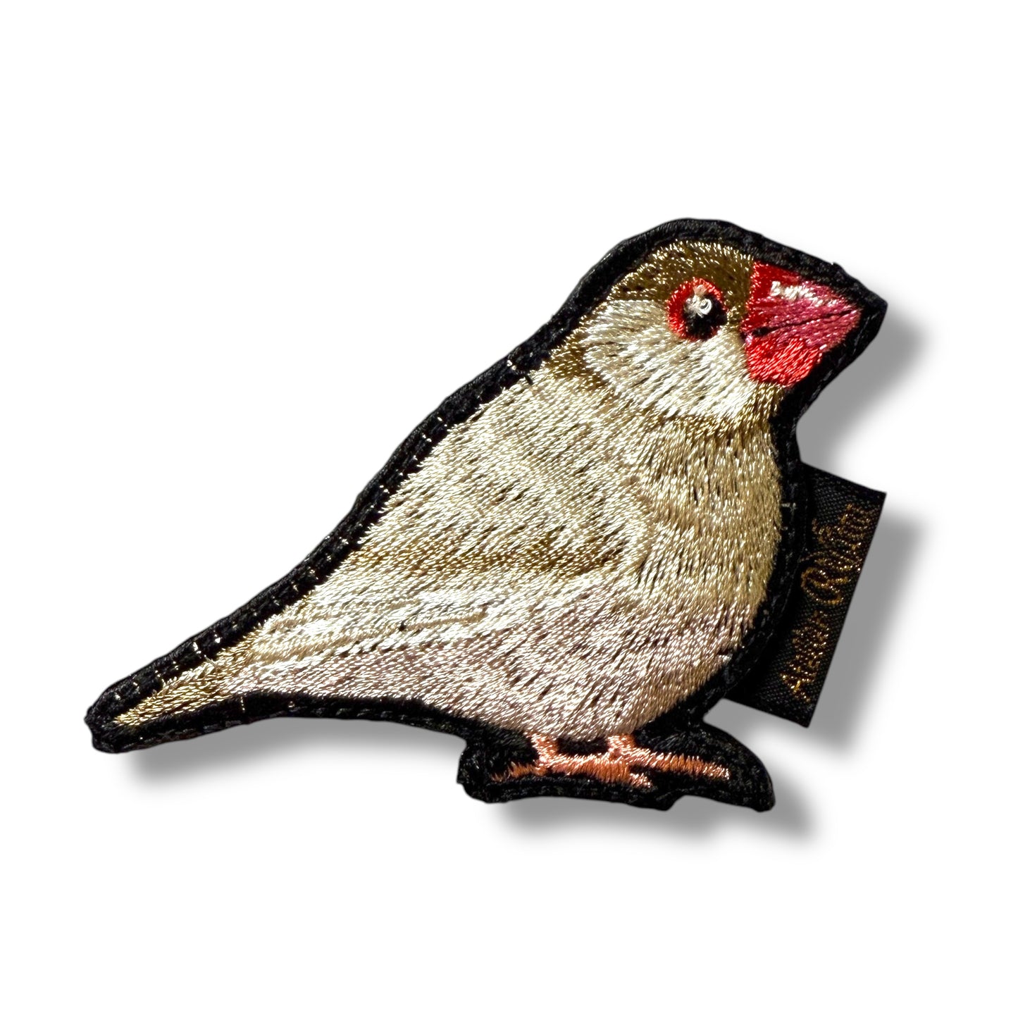 文鳥の刺繍ワッペン
