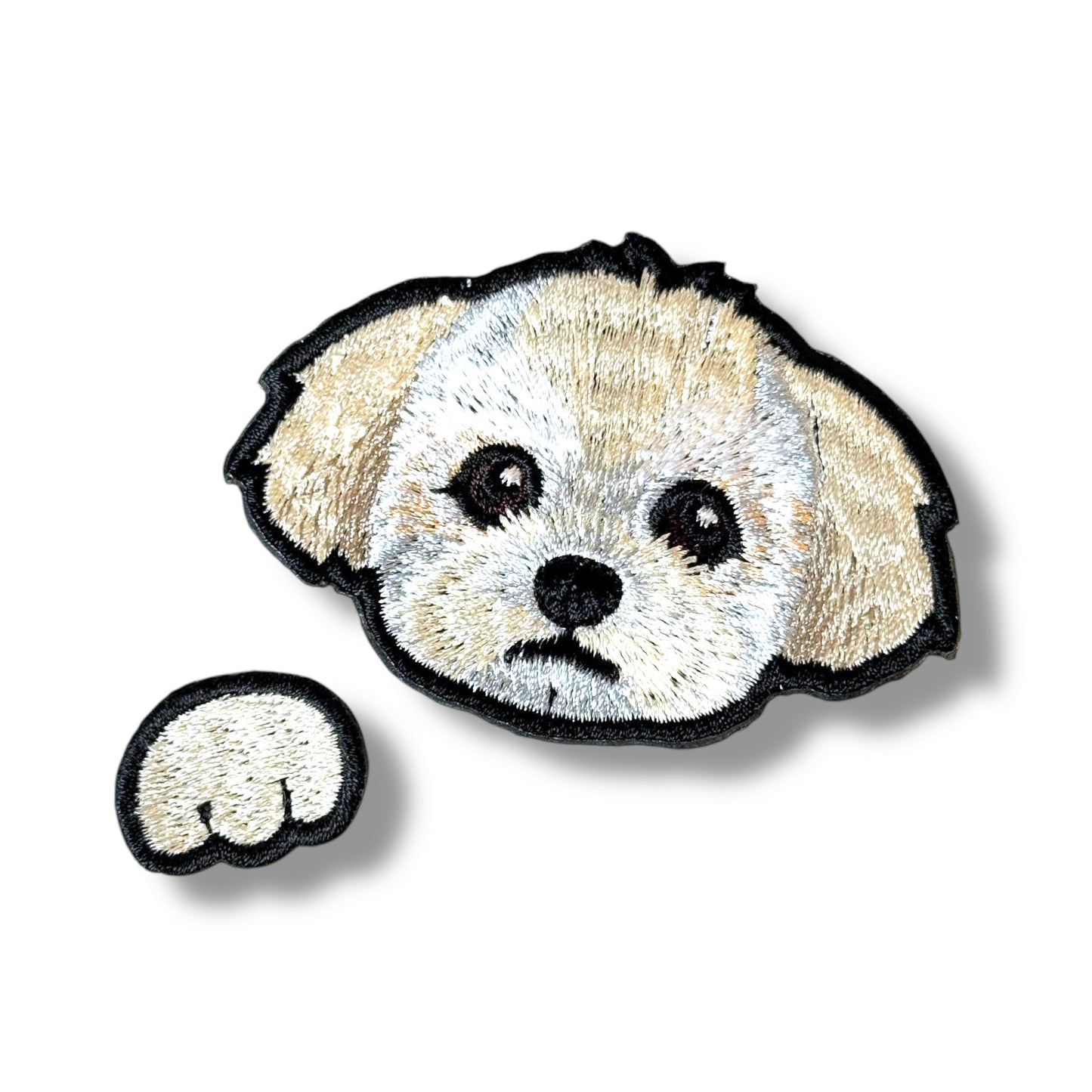 マルチーズの刺繍ワッペン