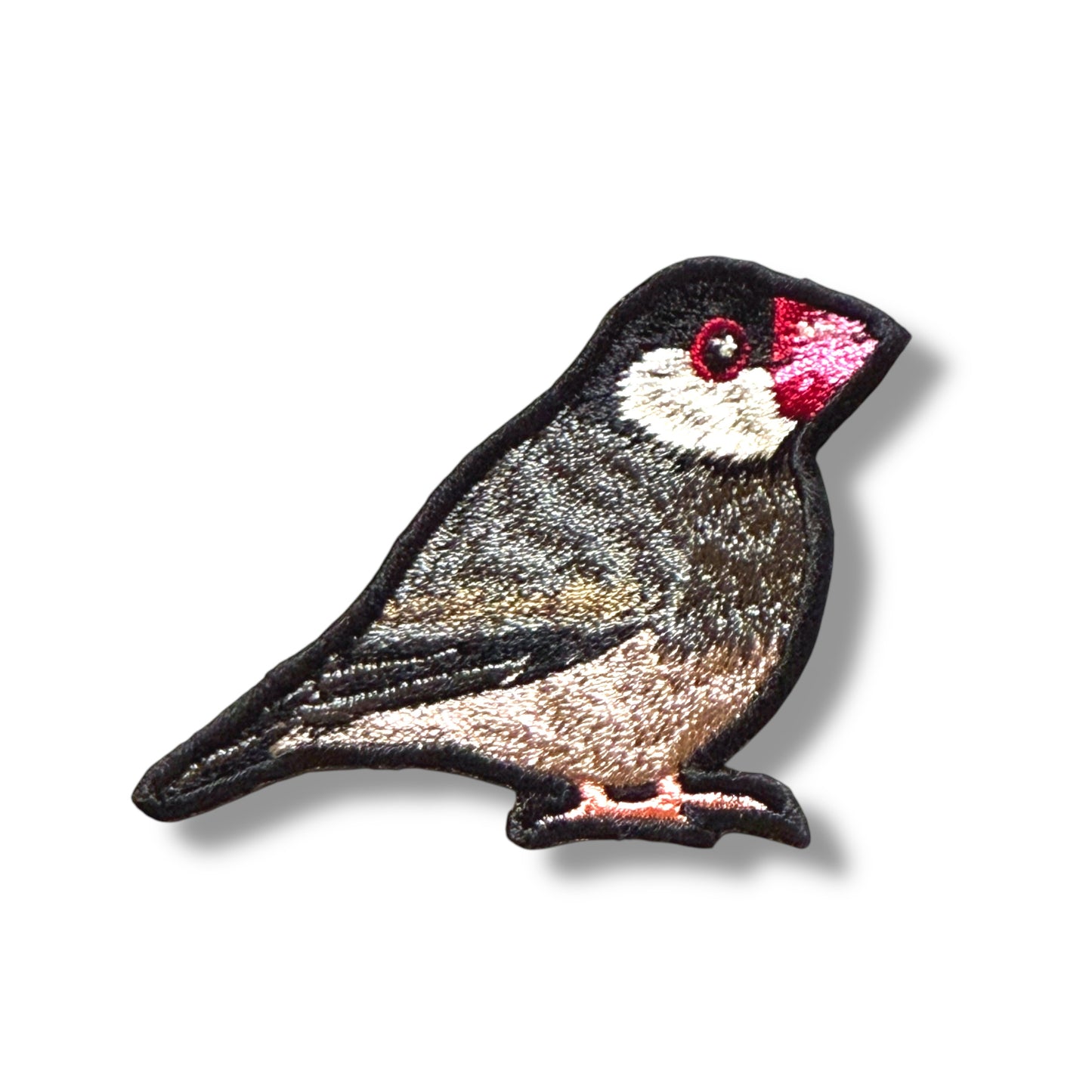 文鳥の刺繍ワッペン