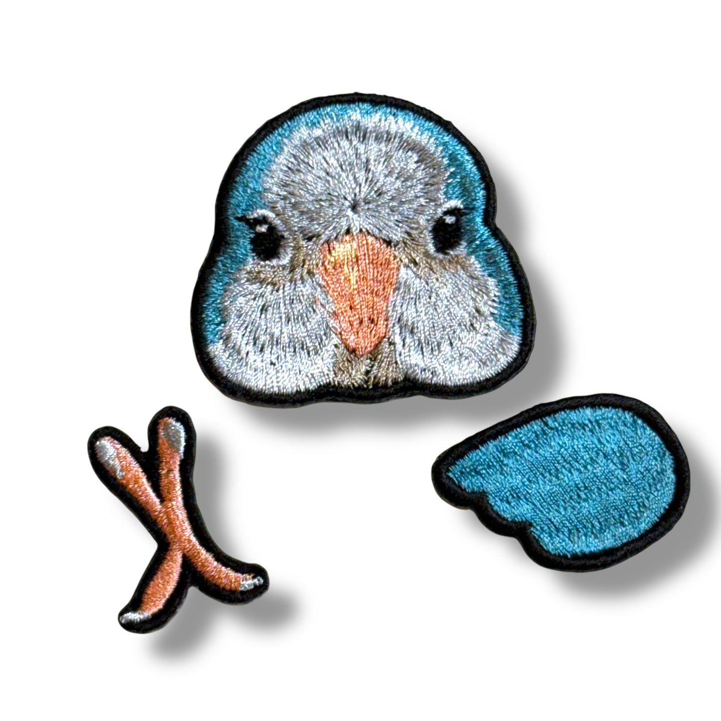 オキナインコの証明写真刺繍ワッペン