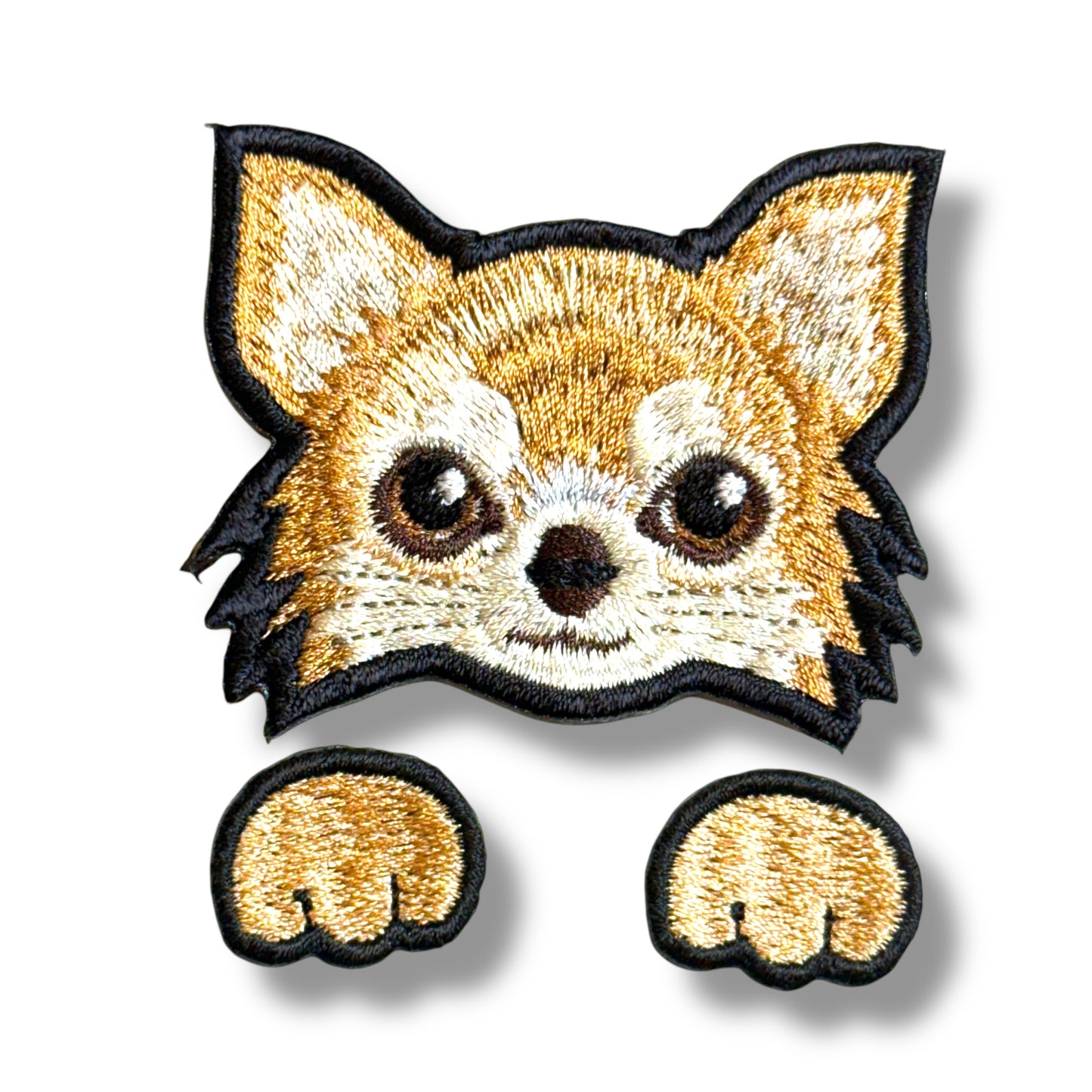 ロングコートチワワの刺繍ワッペン