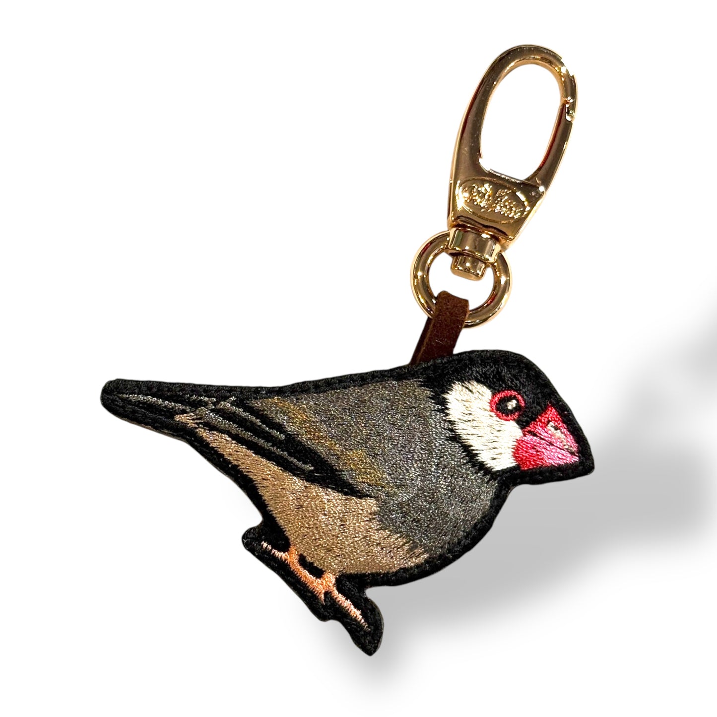 文鳥の刺繍ワッペン