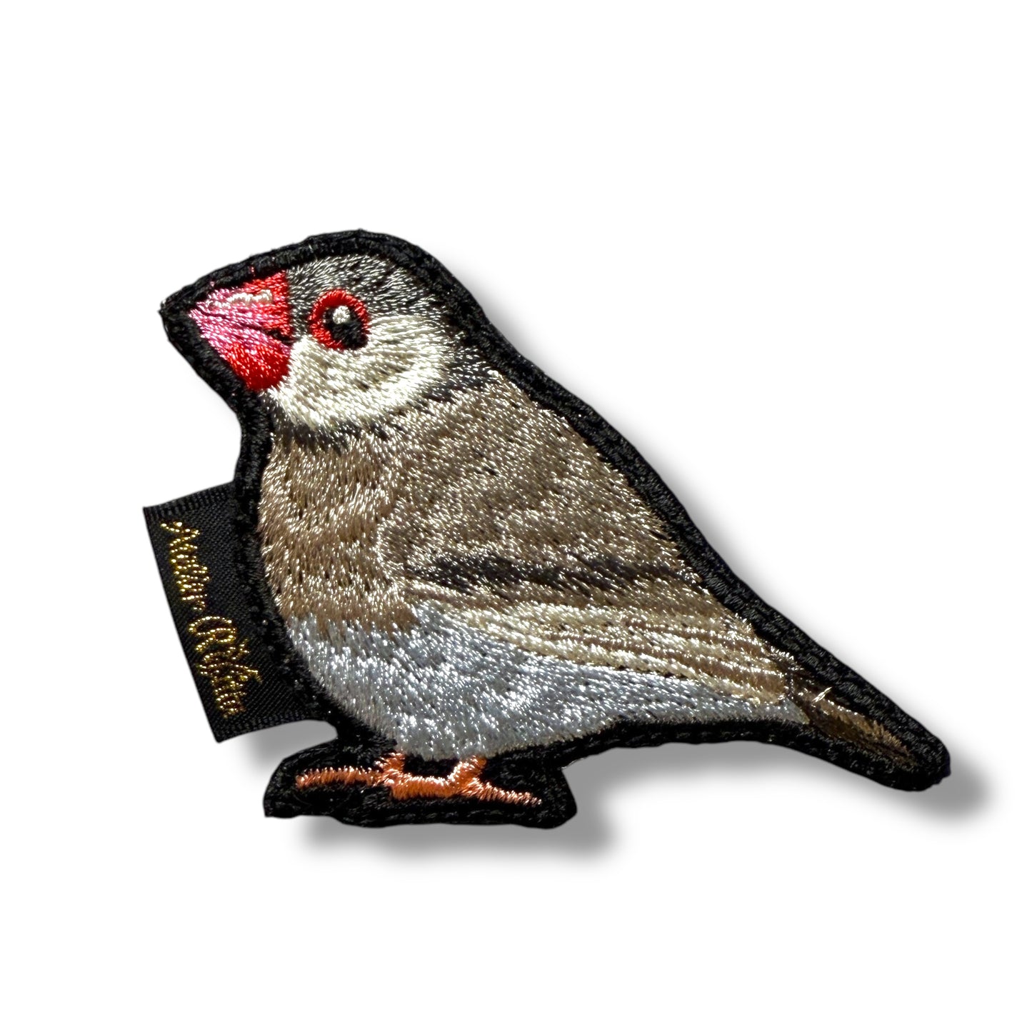 文鳥の刺繍ワッペン