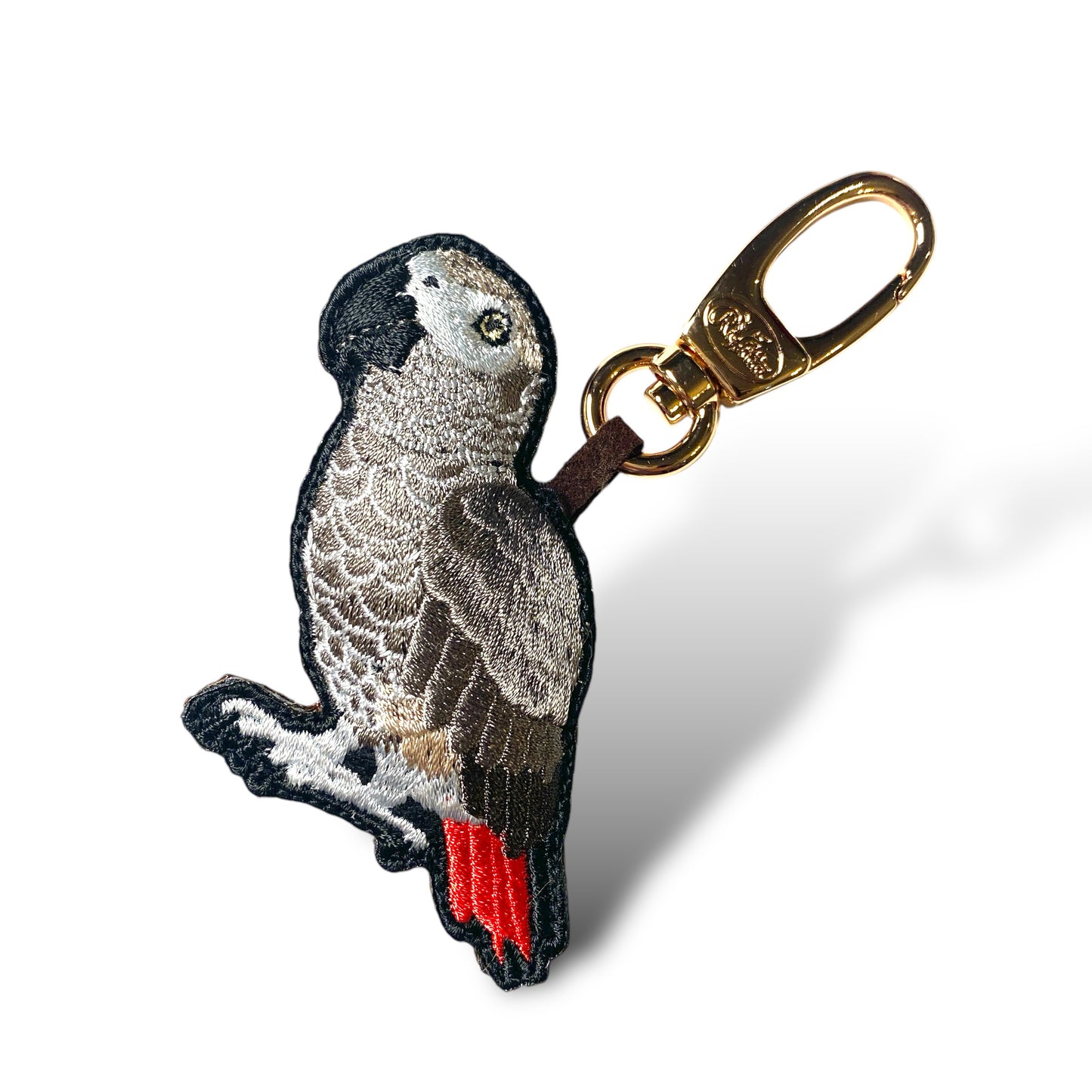 ヨウムの刺繍ワッペン