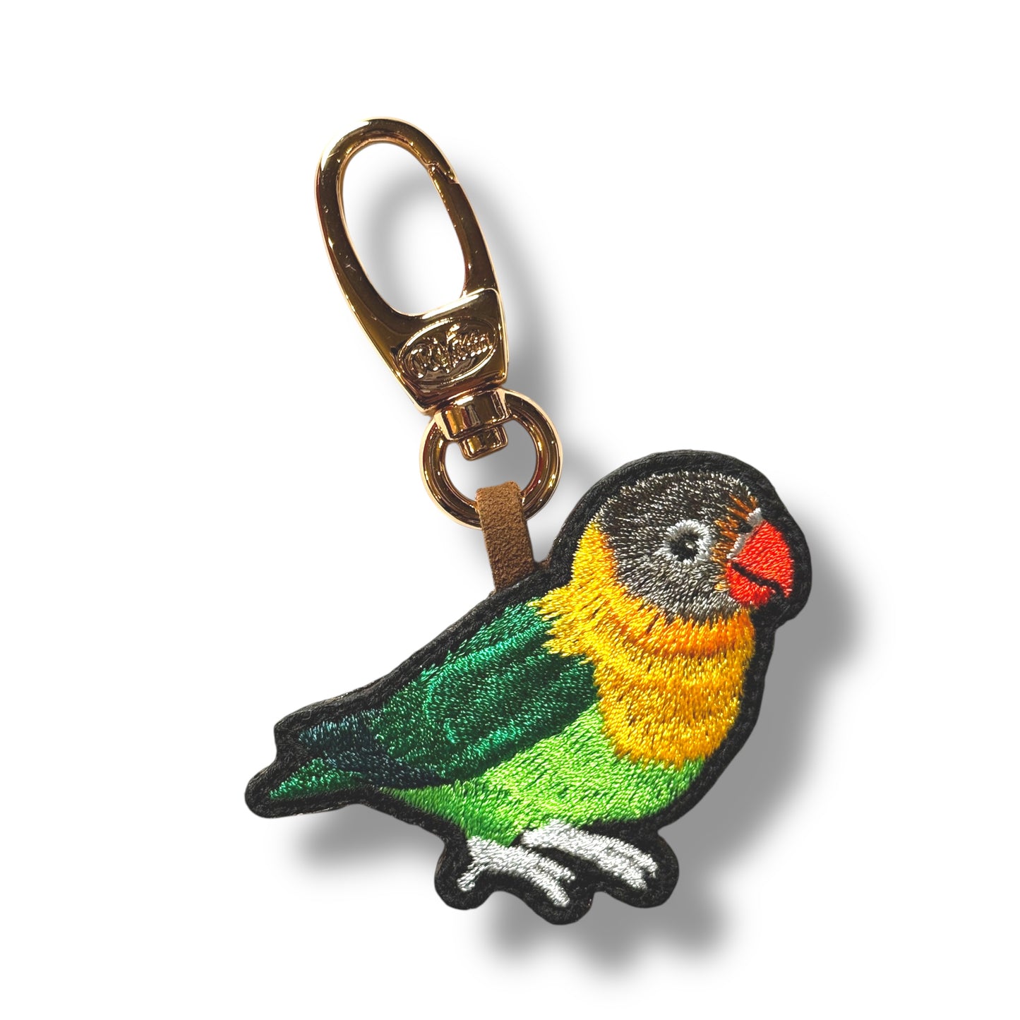 ボタンインコの刺繍ワッペン