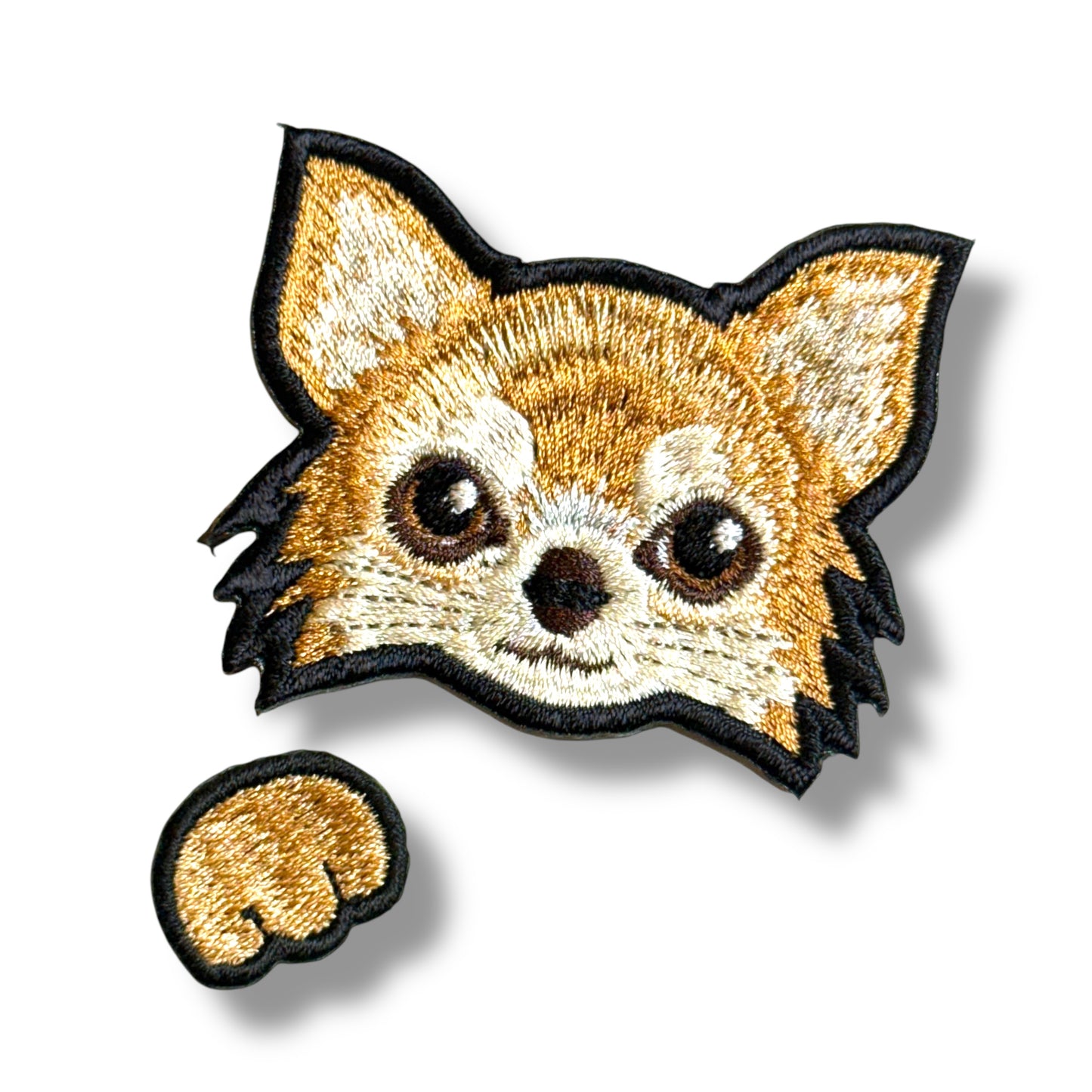 ロングコートチワワの刺繍ワッペン