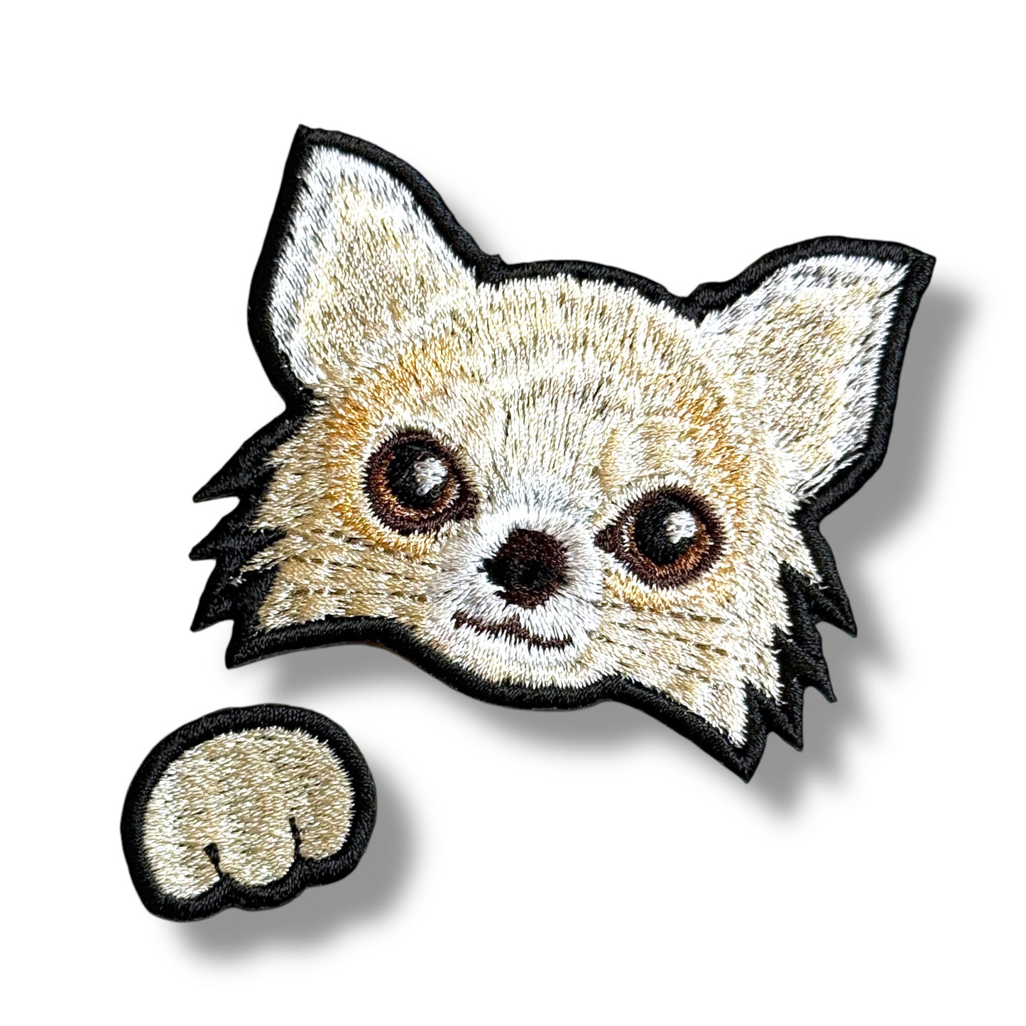 ロングコートチワワの刺繍ワッペン