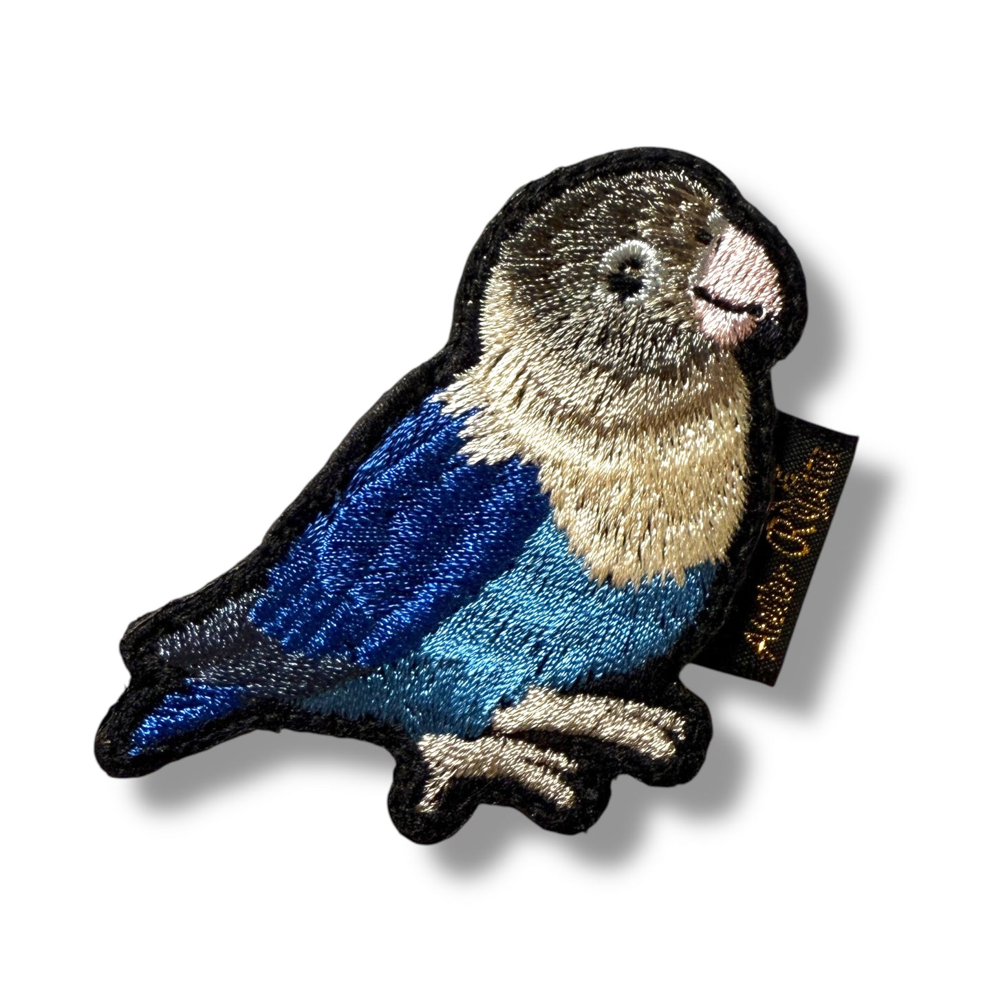 ボタンインコの刺繍ワッペン
