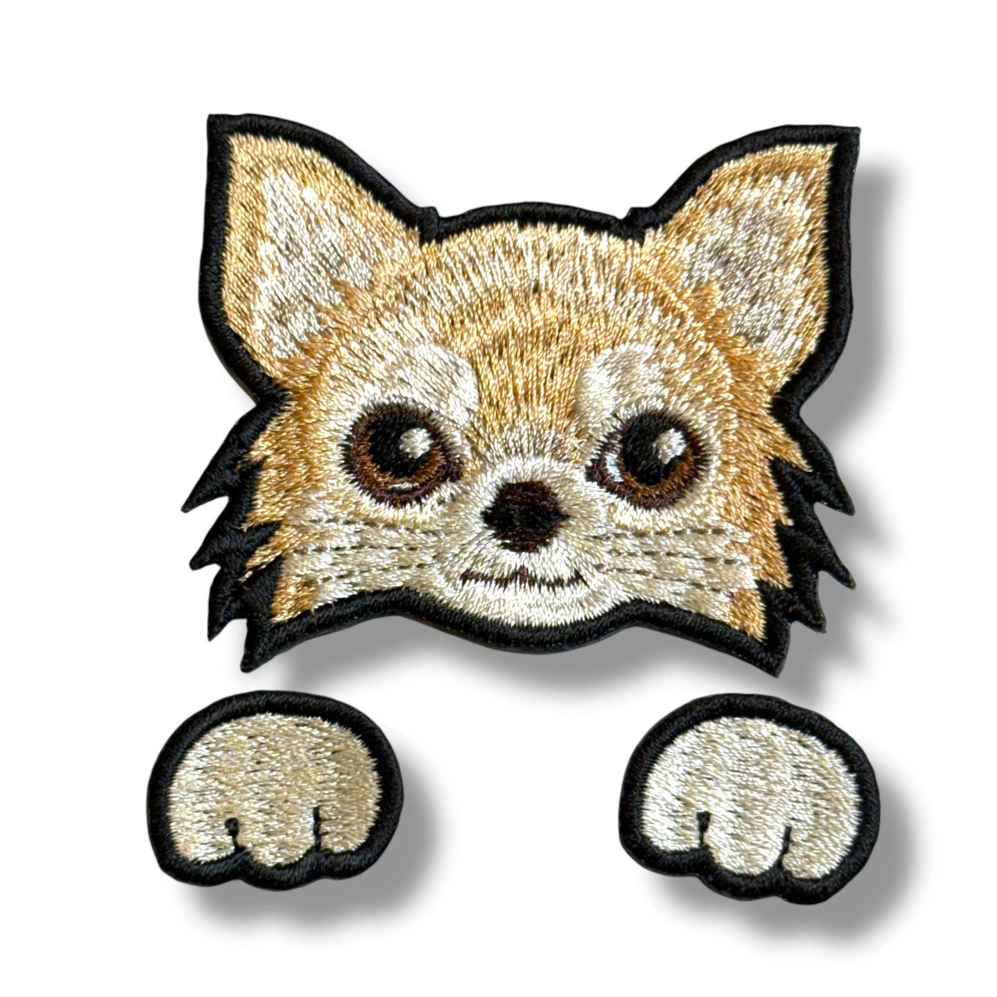 ロングコートチワワの刺繍ワッペン