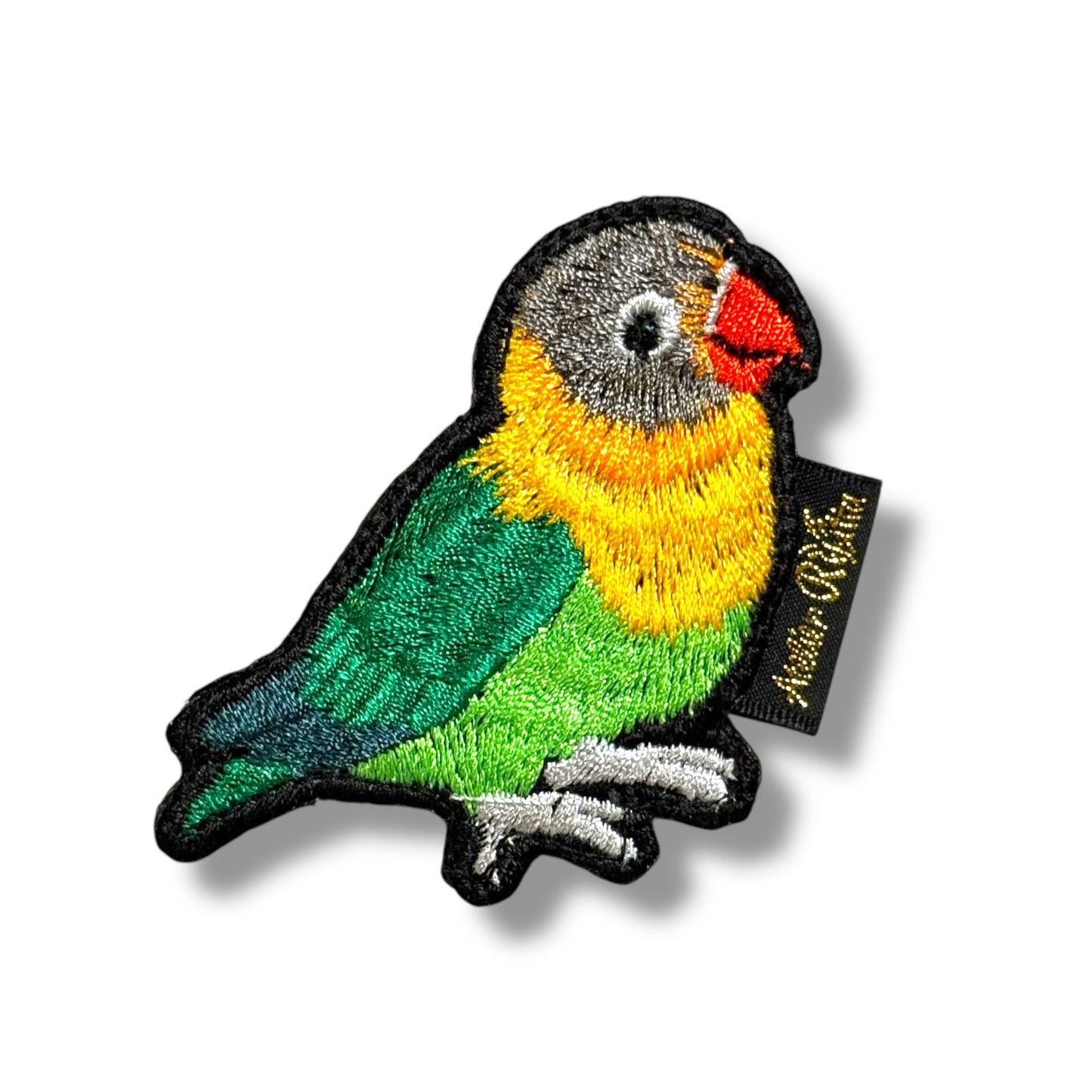 ボタンインコの刺繍ワッペン