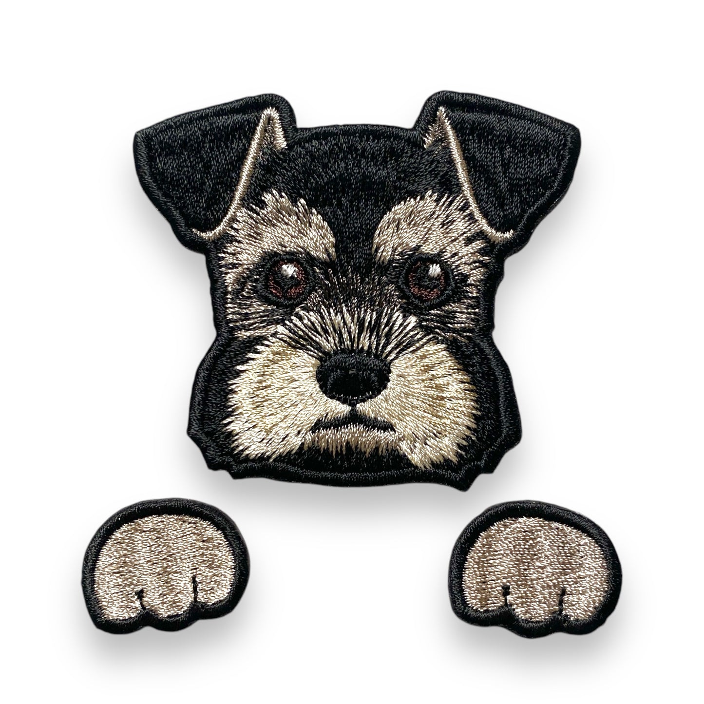 ミニチュアシュナウザーの刺繍ワッペン