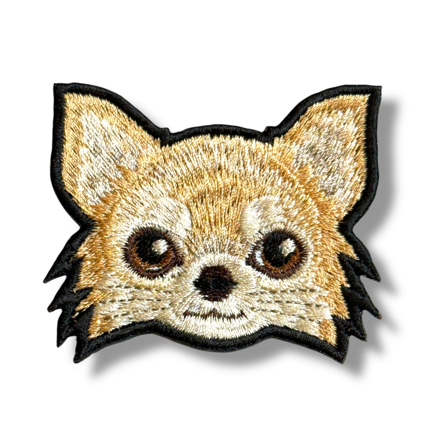 ロングコートチワワの刺繍ワッペン