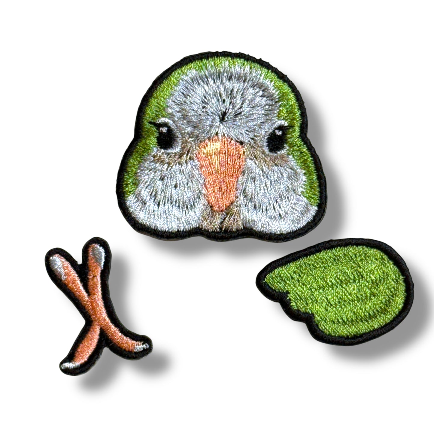 オキナインコの証明写真刺繍ワッペン