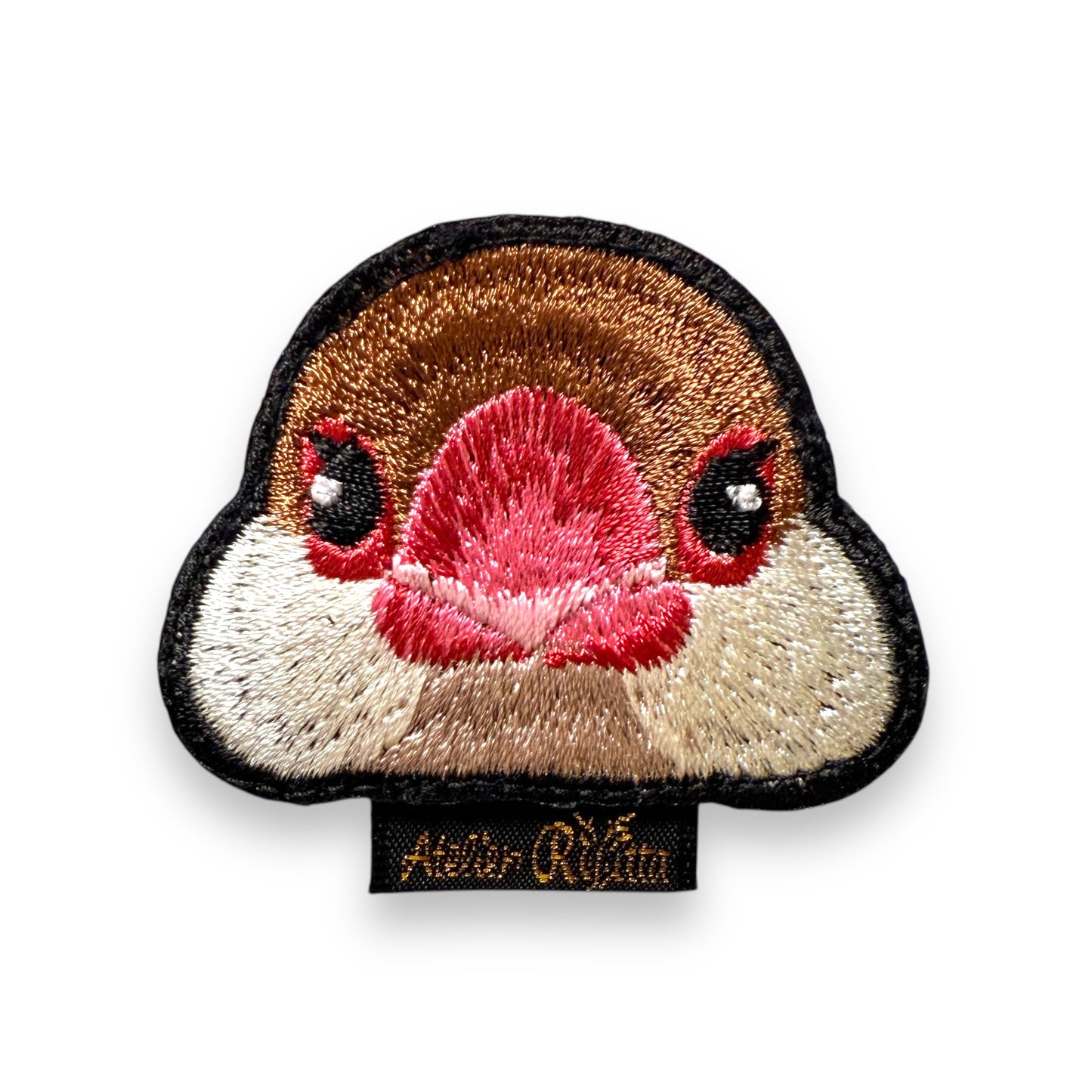 文鳥の証明写真刺繍ワッペン