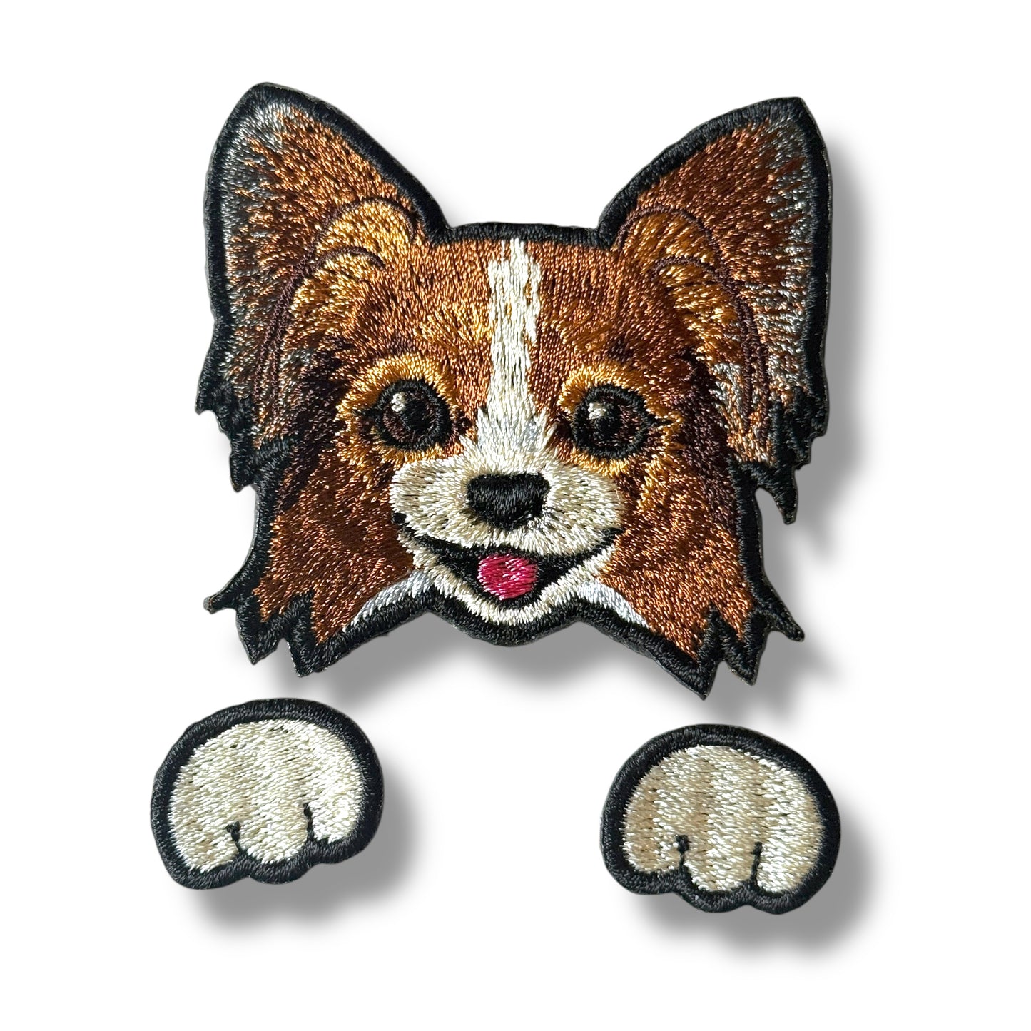 パピヨンの刺繍ワッペン