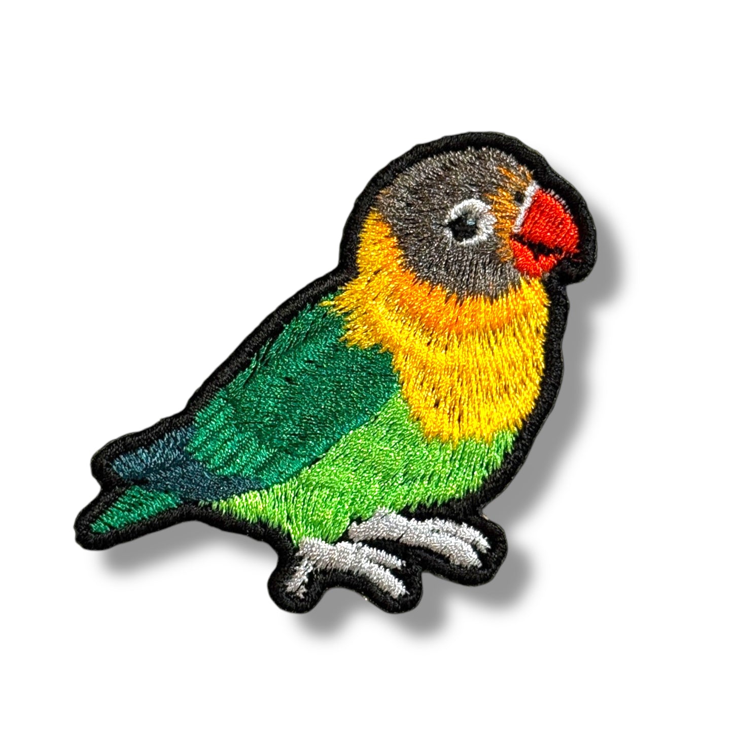 ボタンインコの刺繍ワッペン