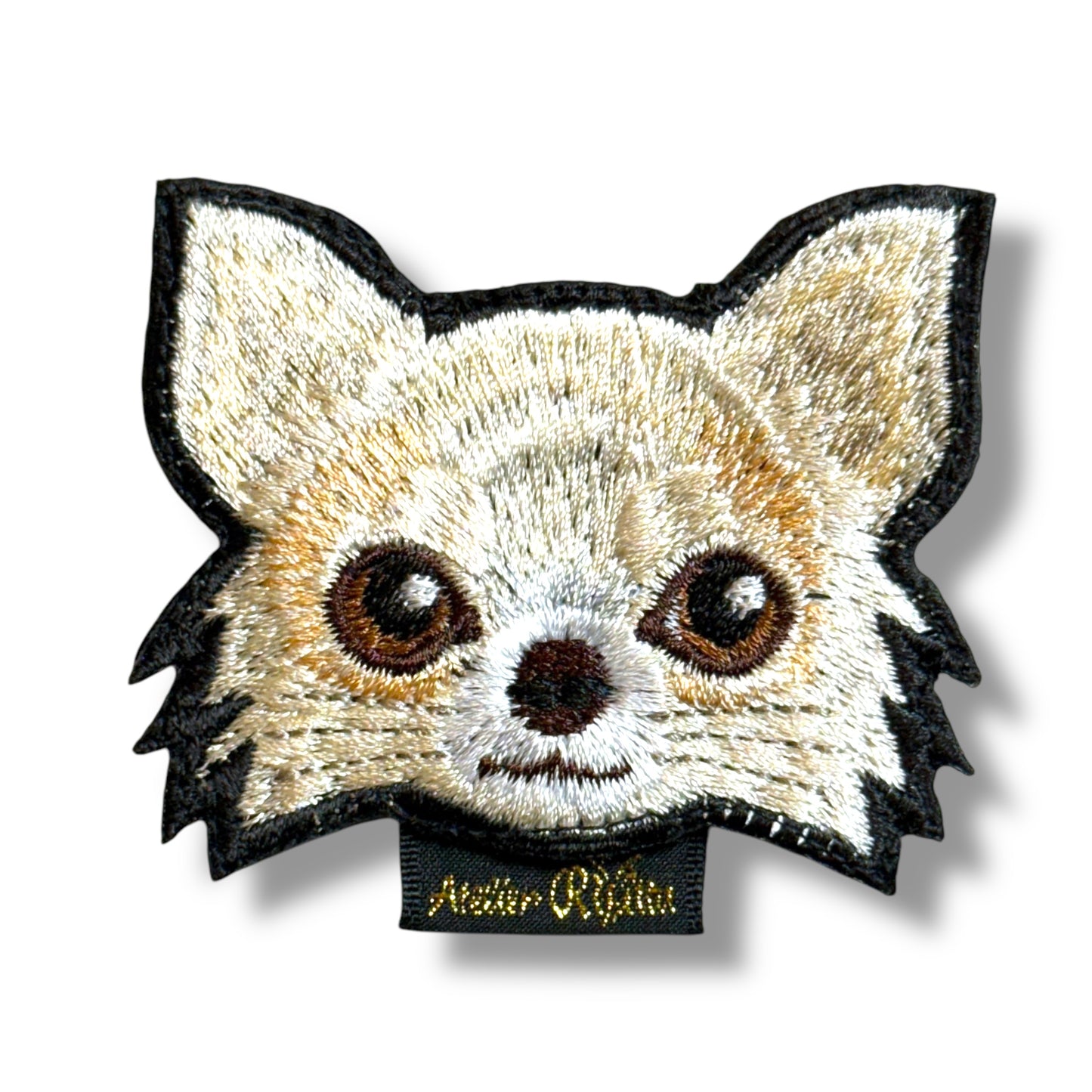 ロングコートチワワの刺繍ワッペン