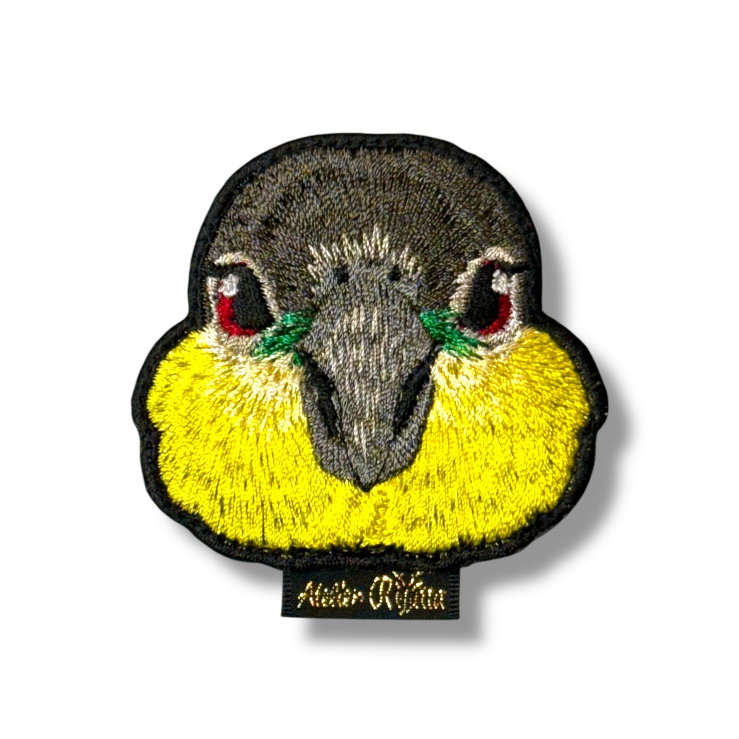 シロハラインコの証明写真刺繍ワッペン