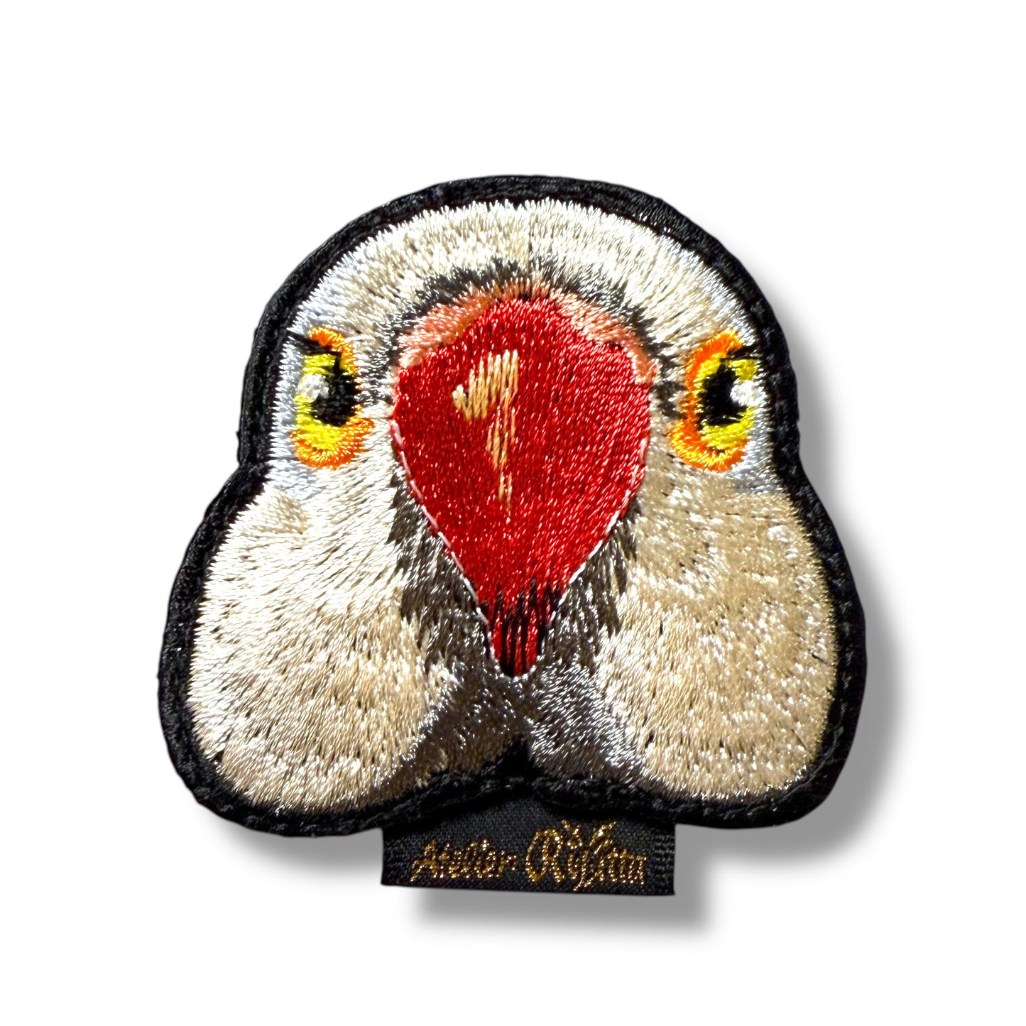 ワカケホンセイインコの証明写真刺繍ワッペン