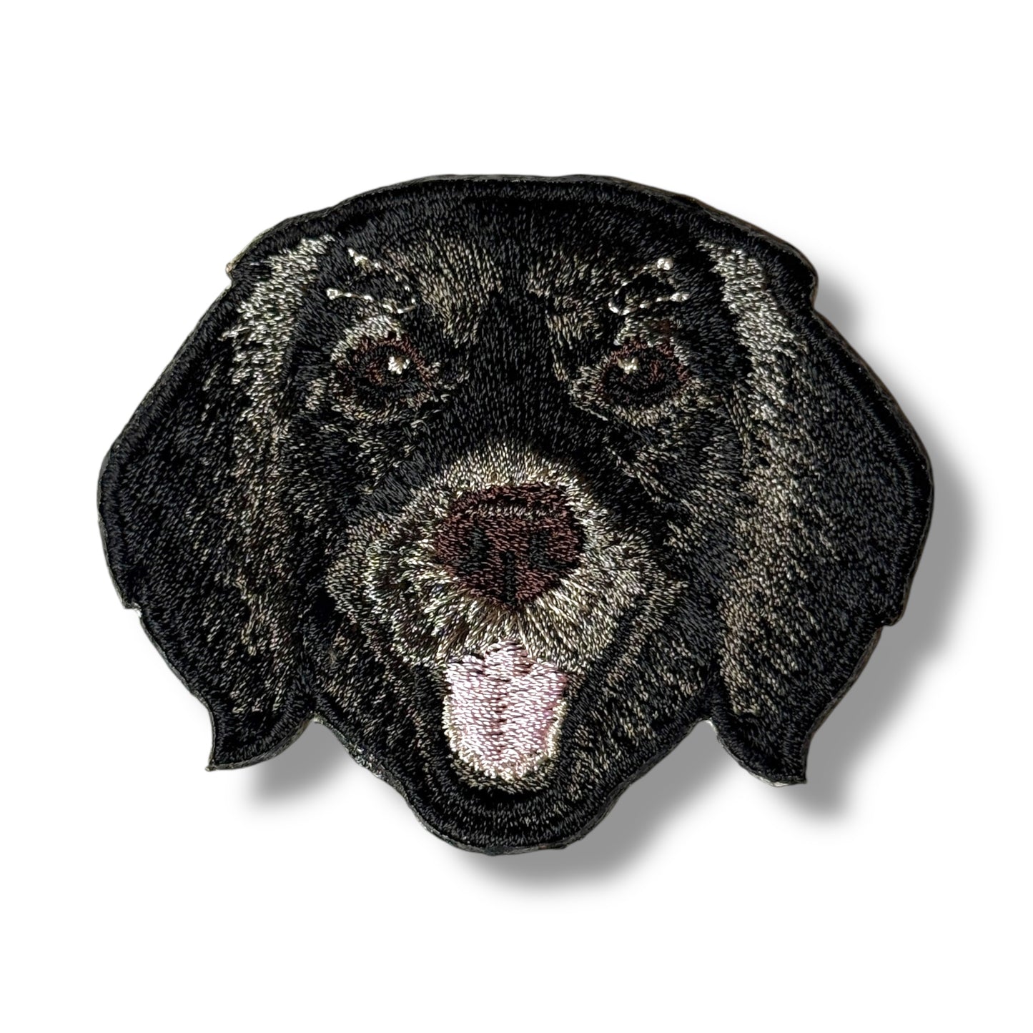 フラットコーデット・レトリバーの刺繍ワッペン