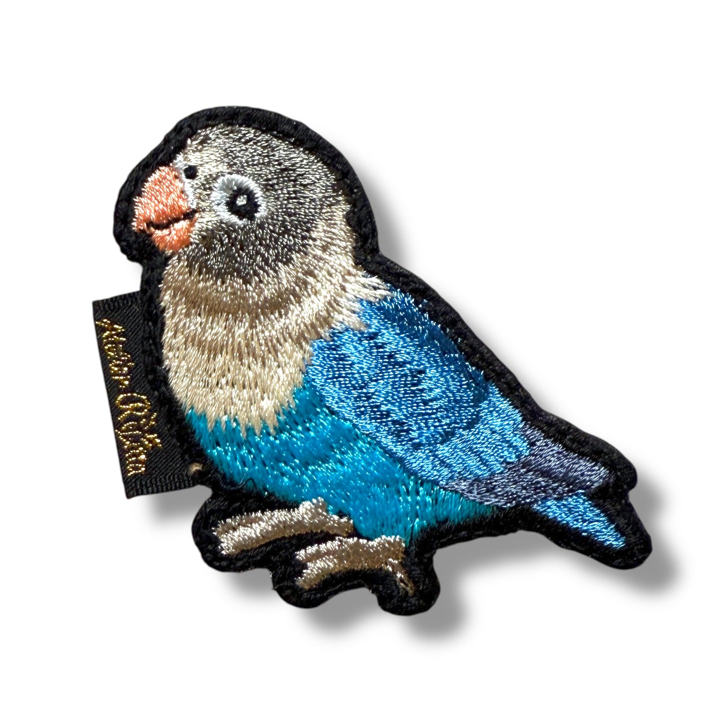 ボタンインコの刺繍ワッペン