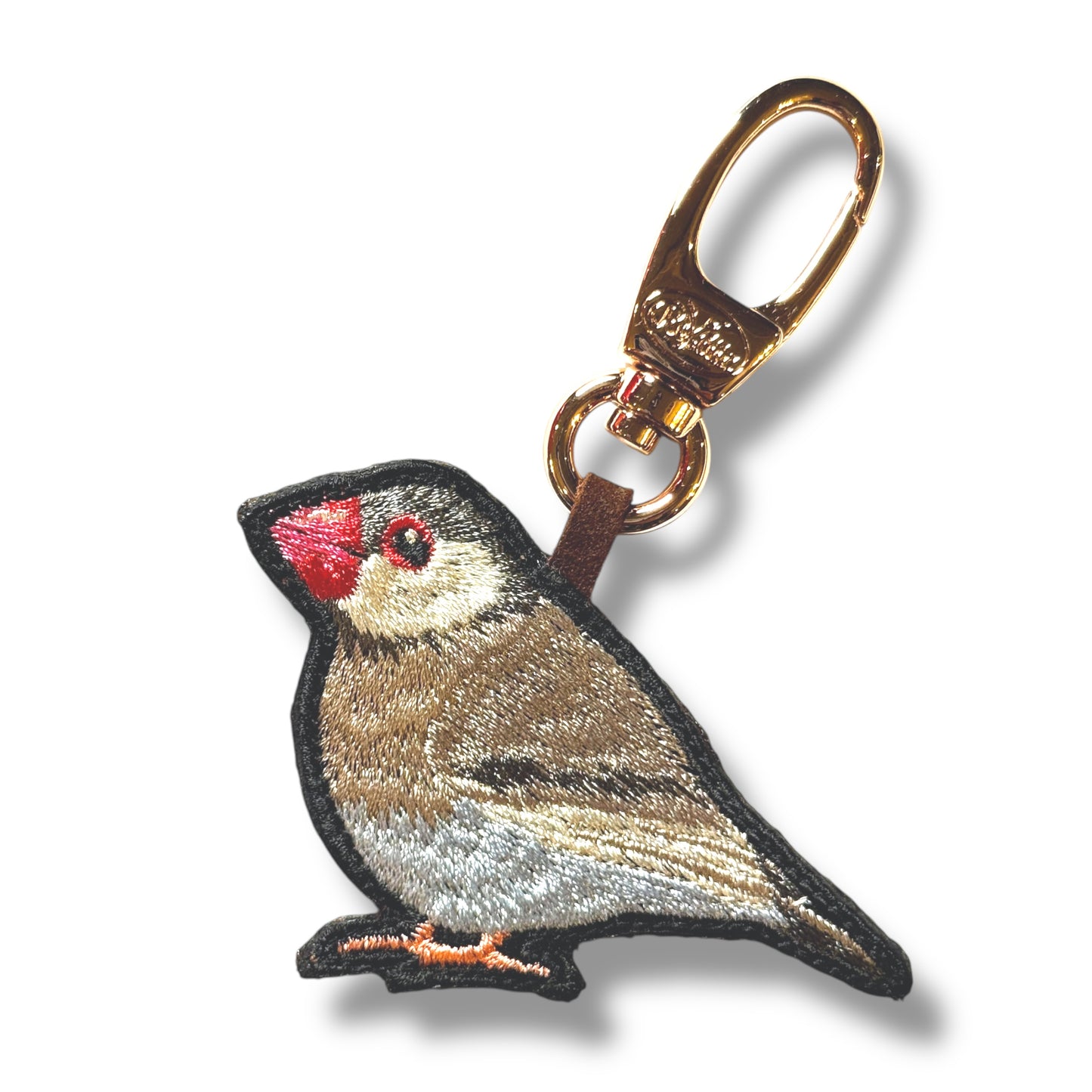 文鳥の刺繍ワッペン