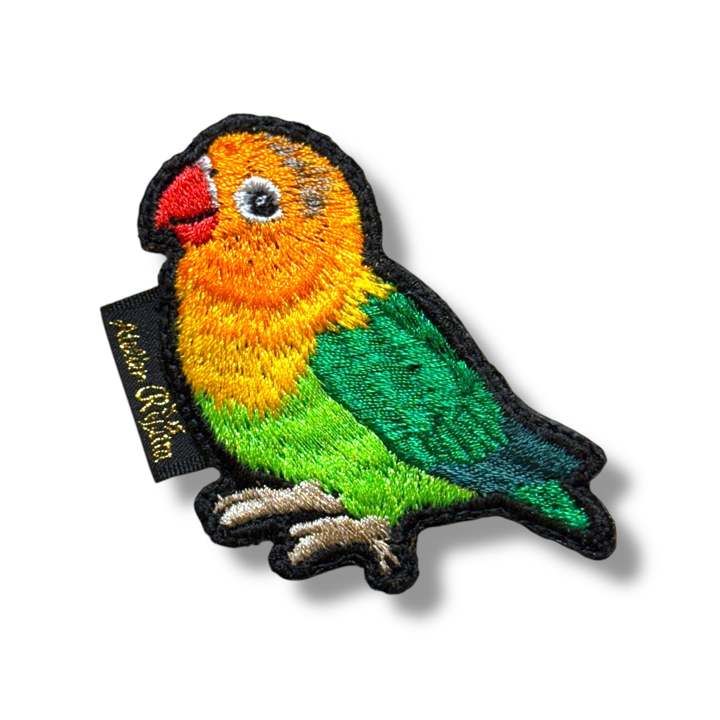 ボタンインコの刺繍ワッペン