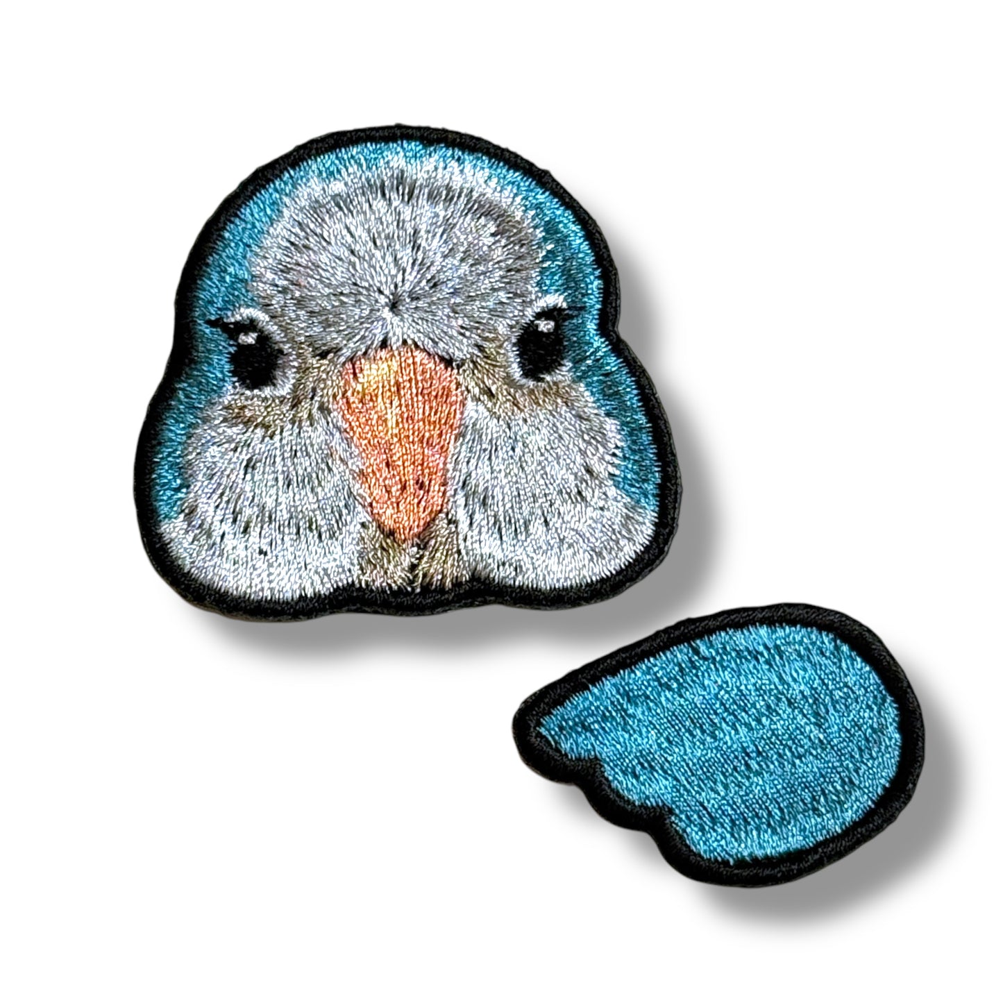 オキナインコの証明写真刺繍ワッペン