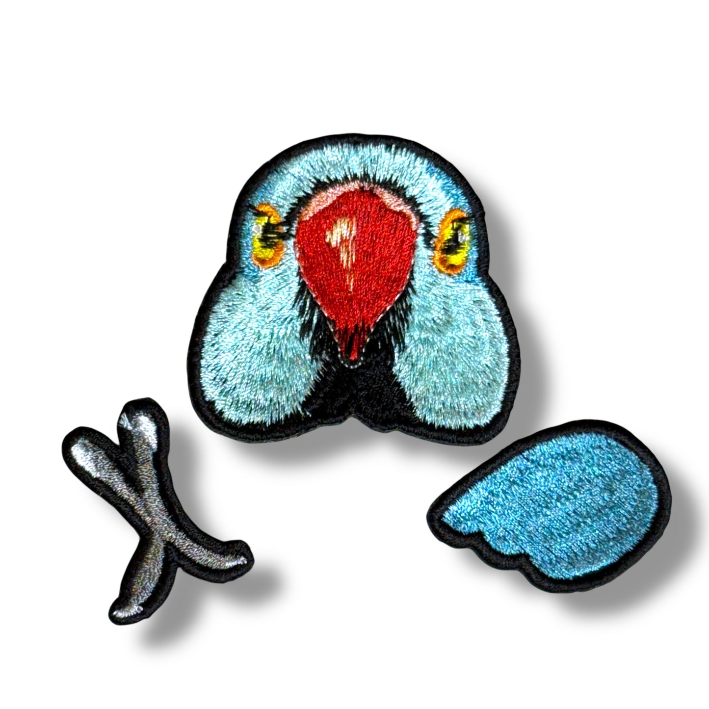 ワカケホンセイインコの証明写真刺繍ワッペン