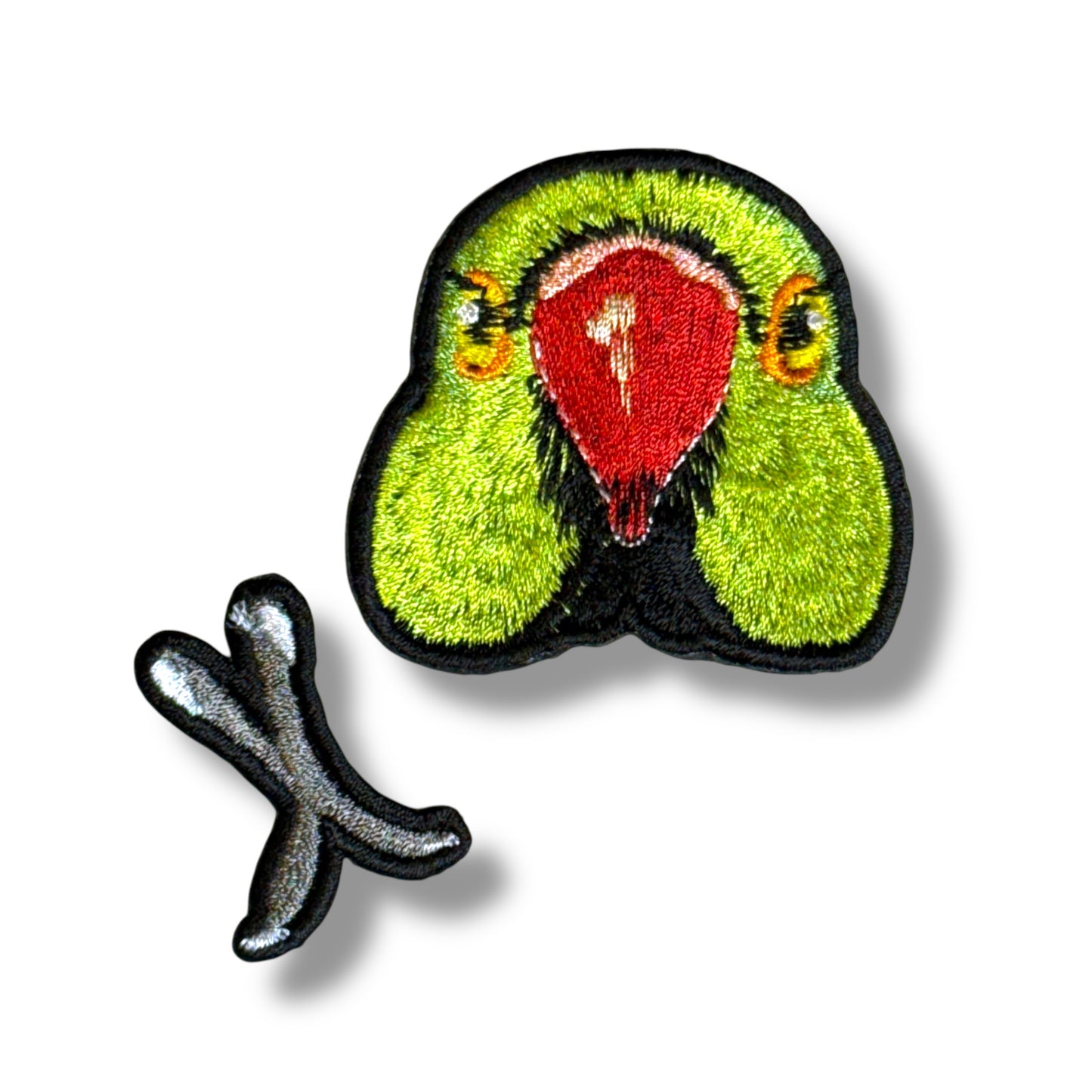 ワカケホンセイインコの証明写真刺繍ワッペン