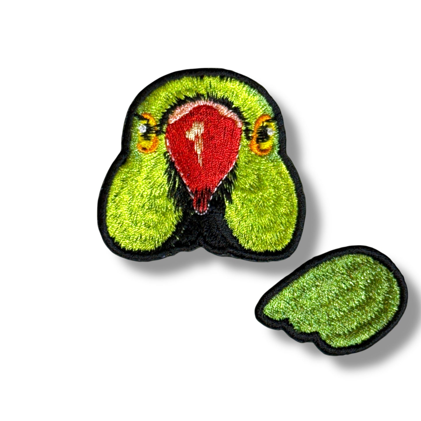 ワカケホンセイインコの証明写真刺繍ワッペン