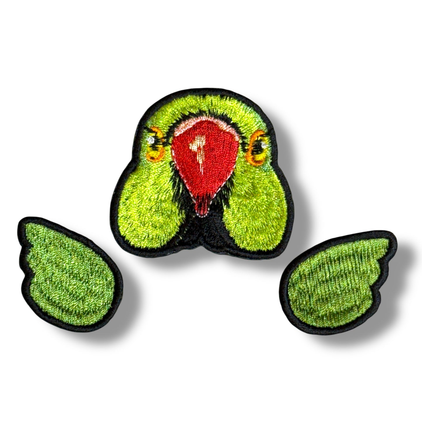 ワカケホンセイインコの証明写真刺繍ワッペン