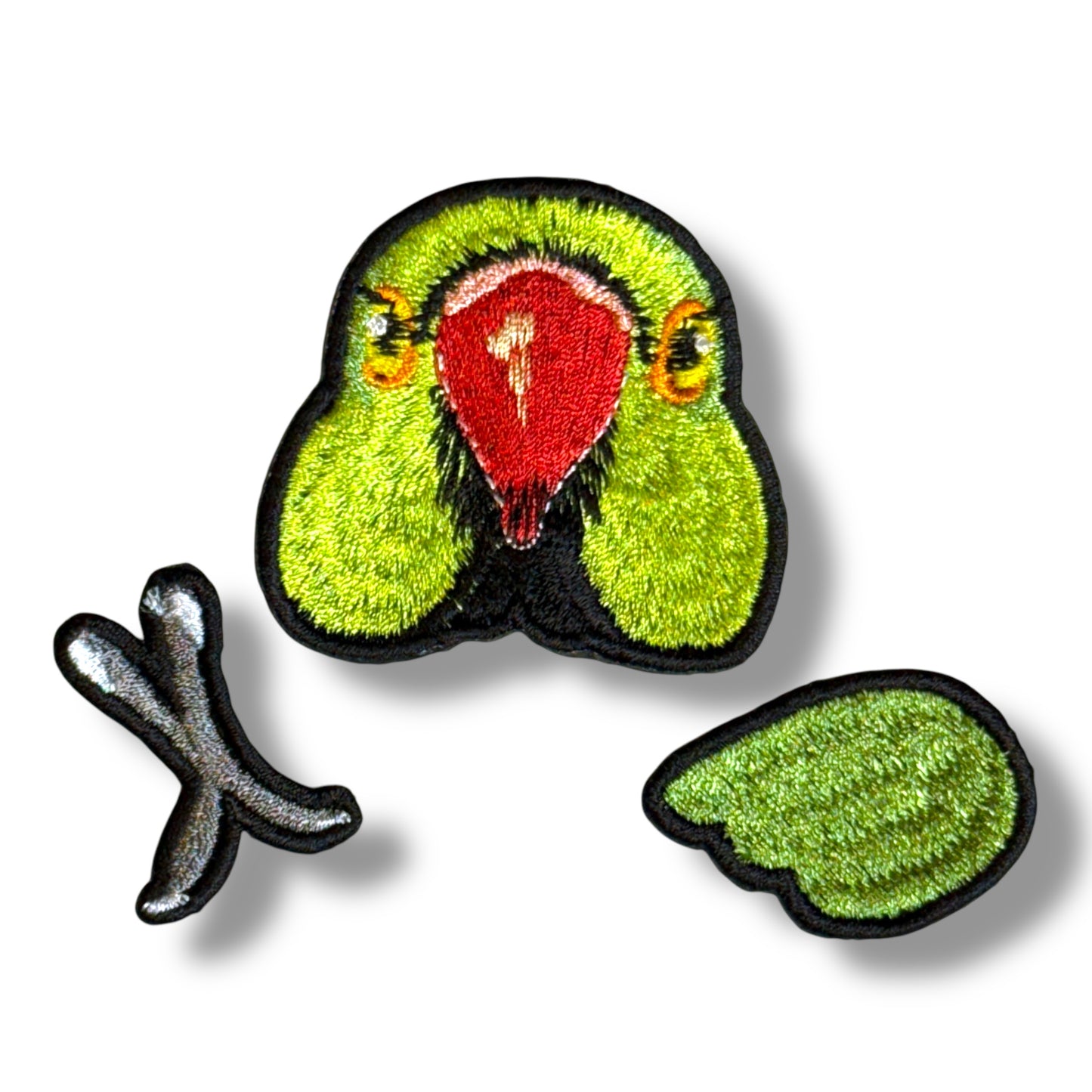ワカケホンセイインコの証明写真刺繍ワッペン