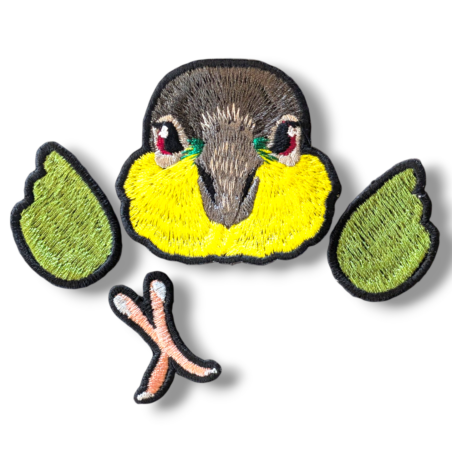 シロハラインコの証明写真刺繍ワッペン