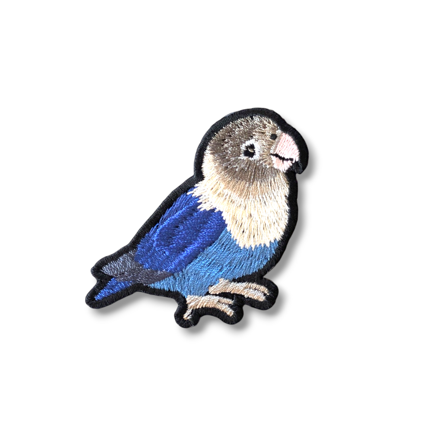 ボタンインコの刺繍ワッペン