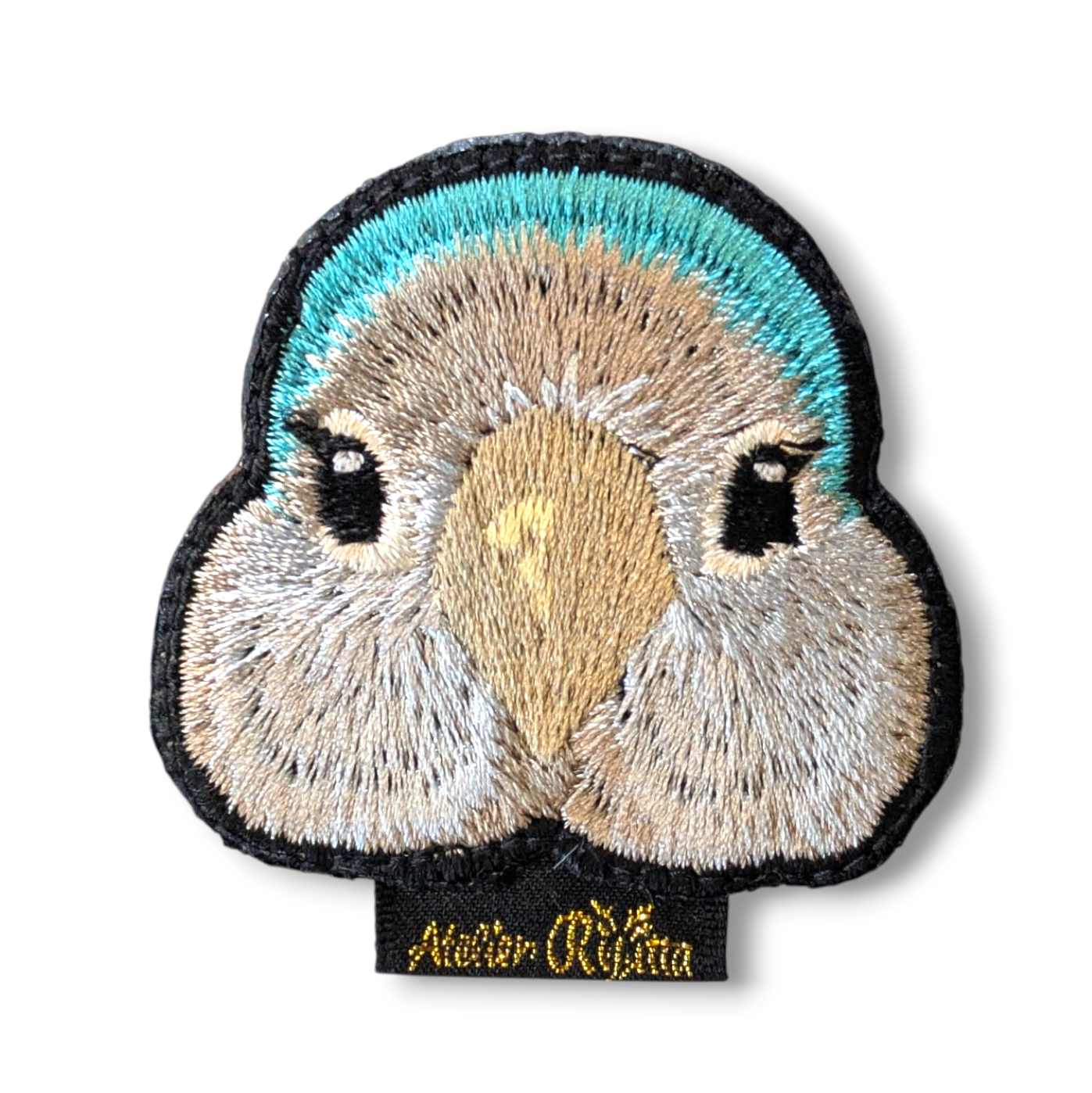 オキナインコの証明写真刺繍ワッペン