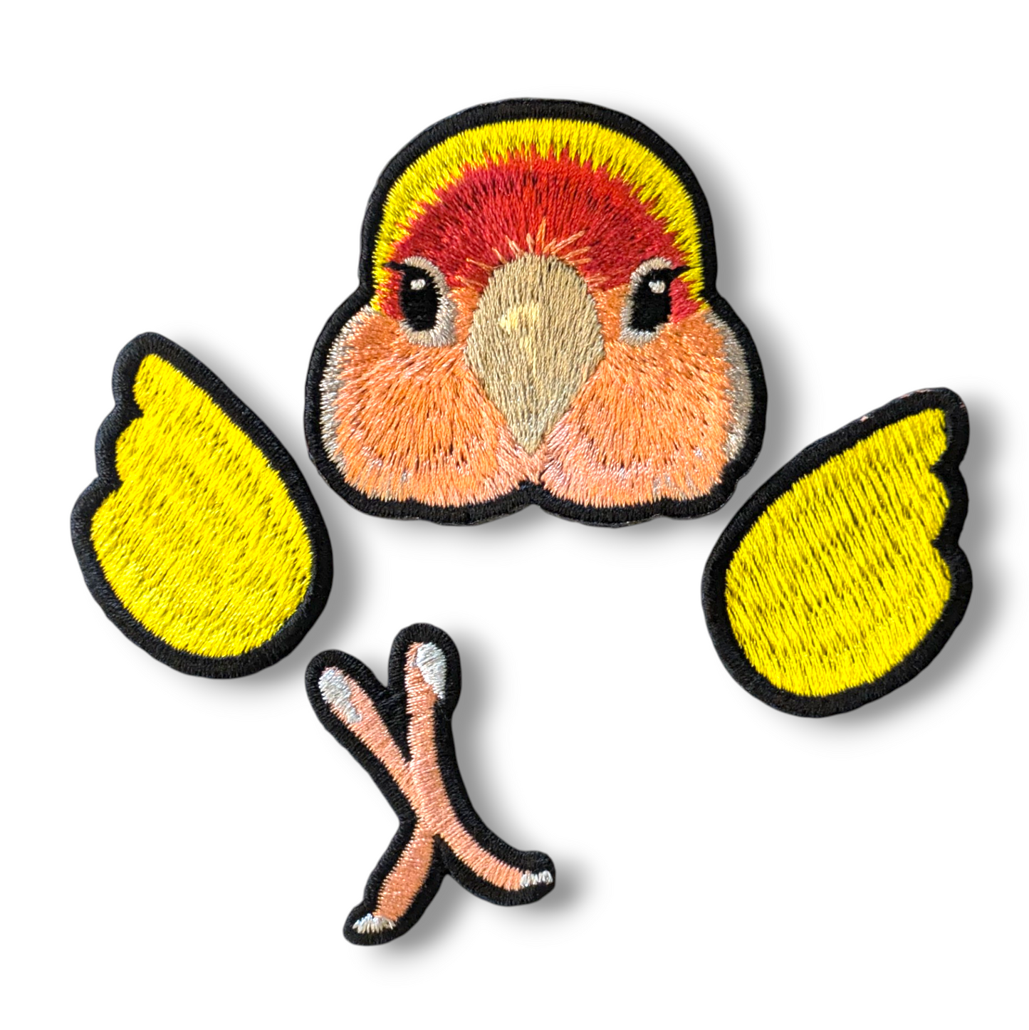 コザクラインコの証明写真刺繍ワッペン