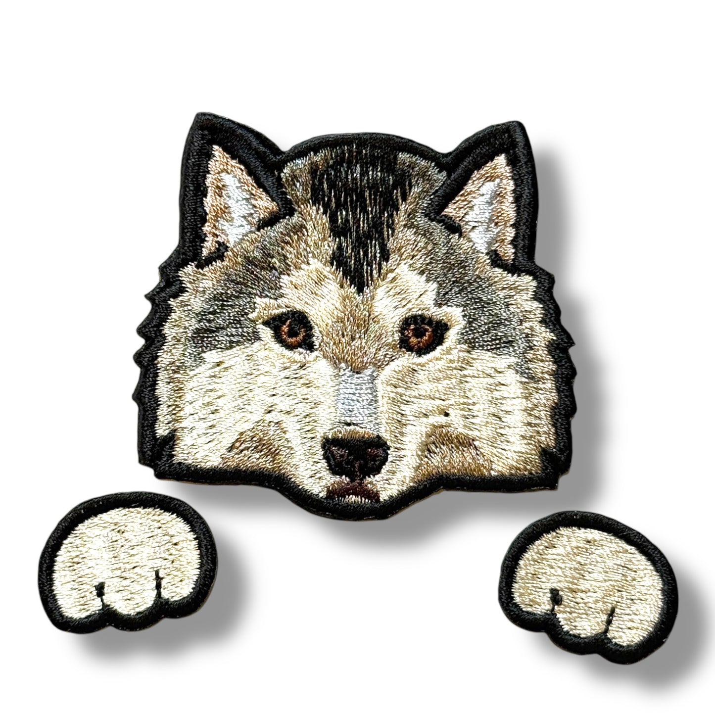 シベリアンハスキーの刺繍ワッペン