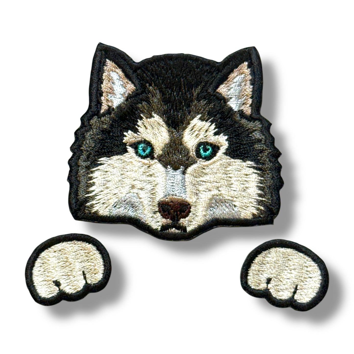 シベリアンハスキーの刺繍ワッペン