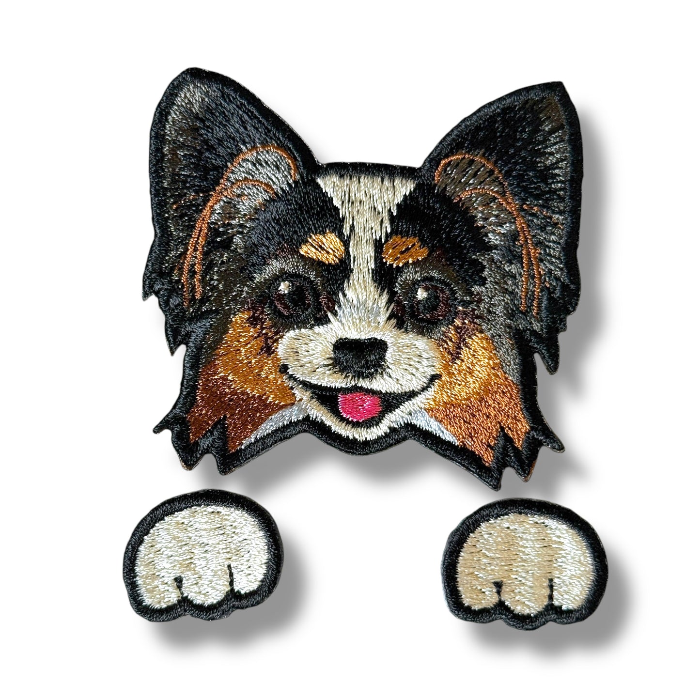 パピヨンの刺繍ワッペン