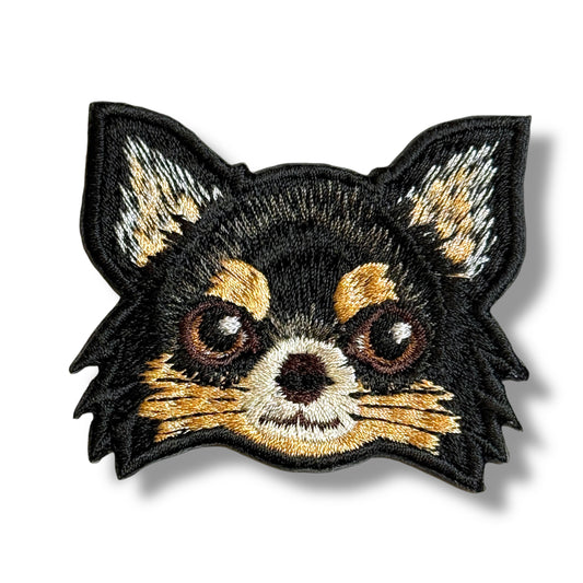 ロングコートチワワの刺繍ワッペン