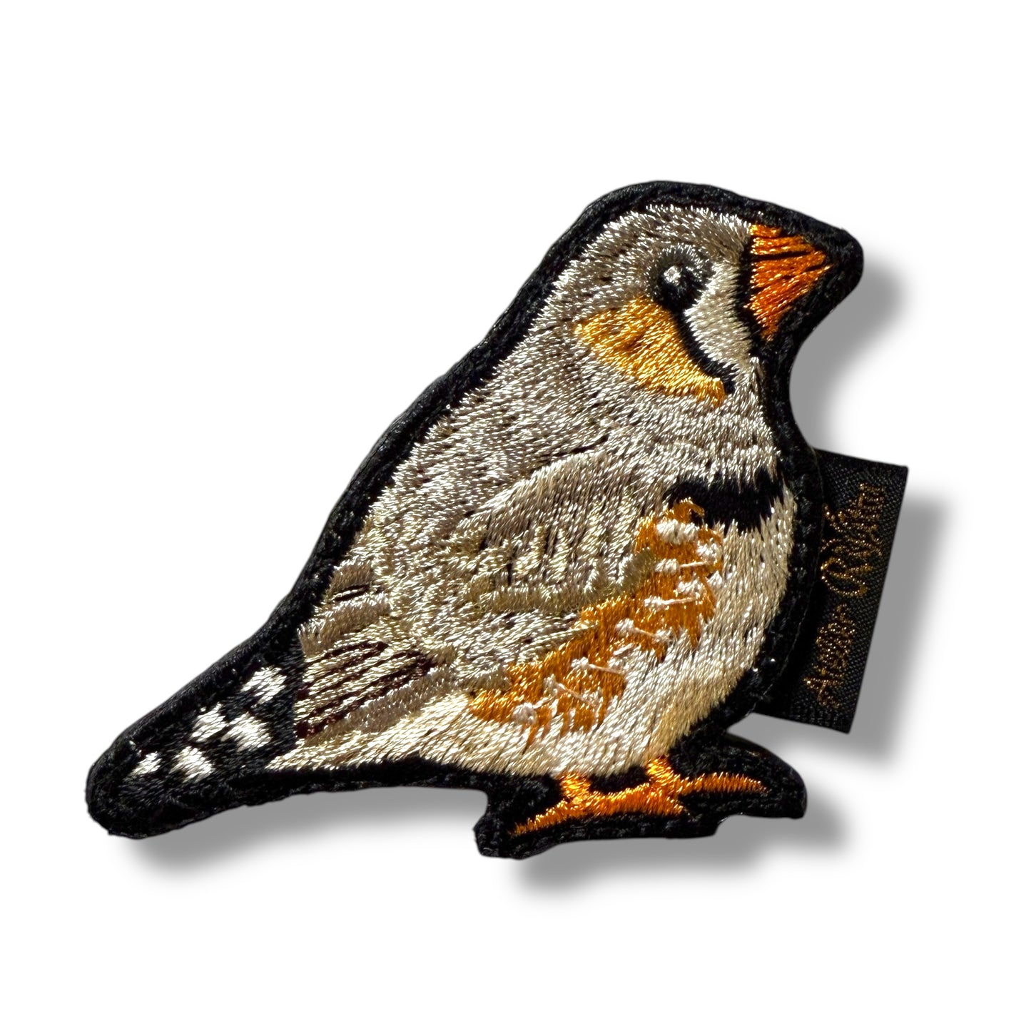 キンカチョウの刺繍ワッペン