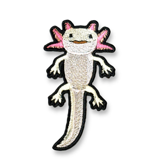 ウーパールーパーの刺繍ワッペン