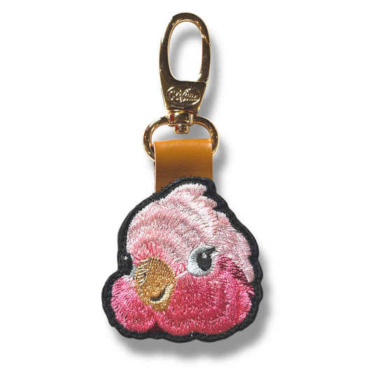 モモイロインコの証明写真刺繍ワッペン